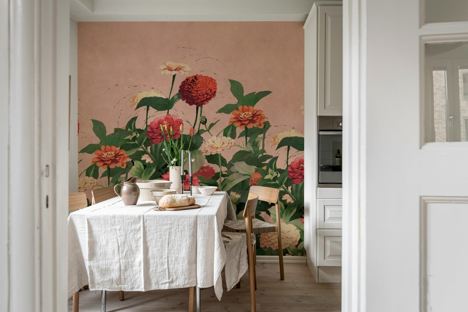 Vintage Meadow, Pink, Rebel Walls 2