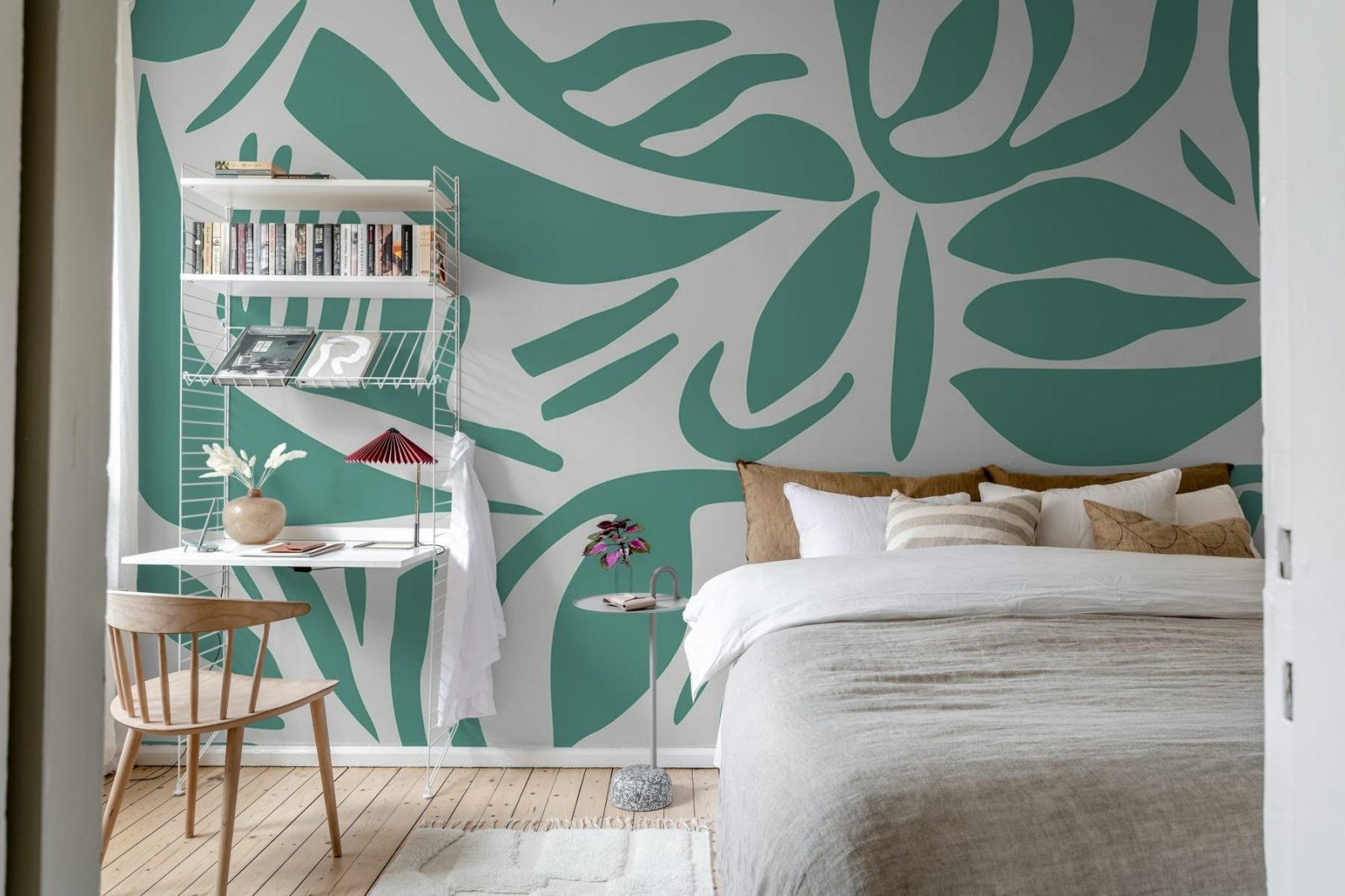 Abstract Leafs, Turquoise, Rebel Walls 3