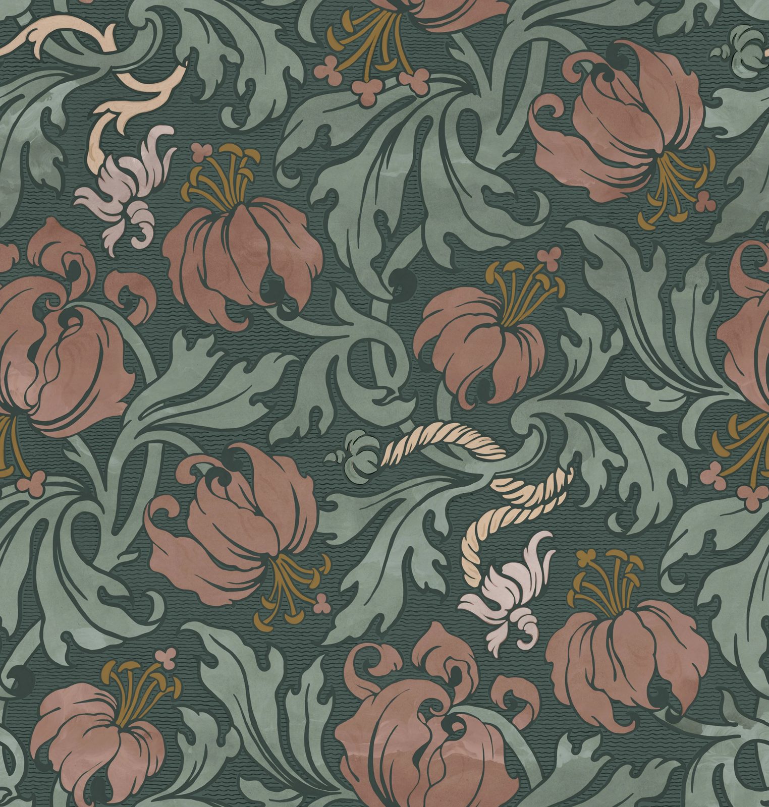 Midnight Peony, Burgundy, Rebel Walls