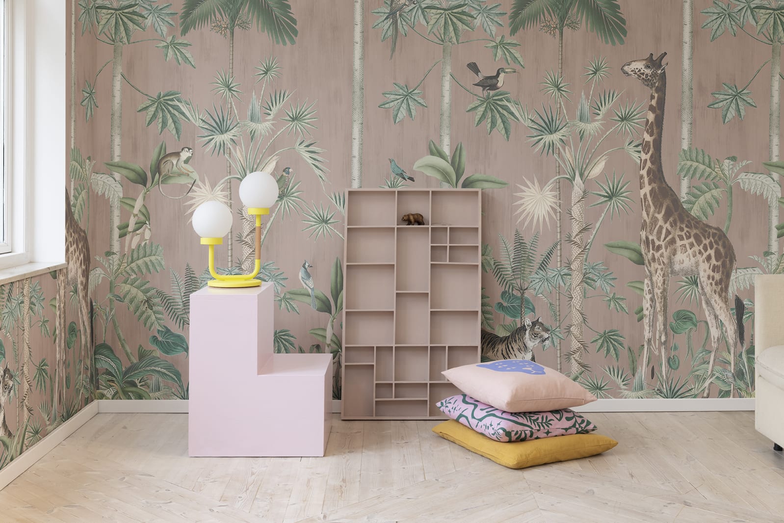 Giraffe's Stroll, Pink, Rebel Walls 3