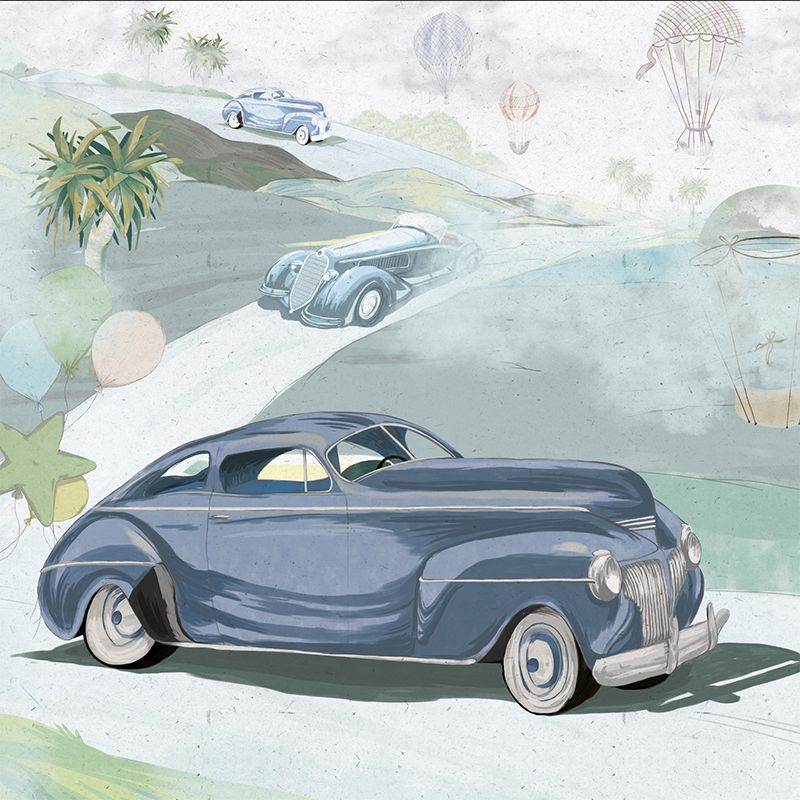 Retro cars (blue), VLAdiLA