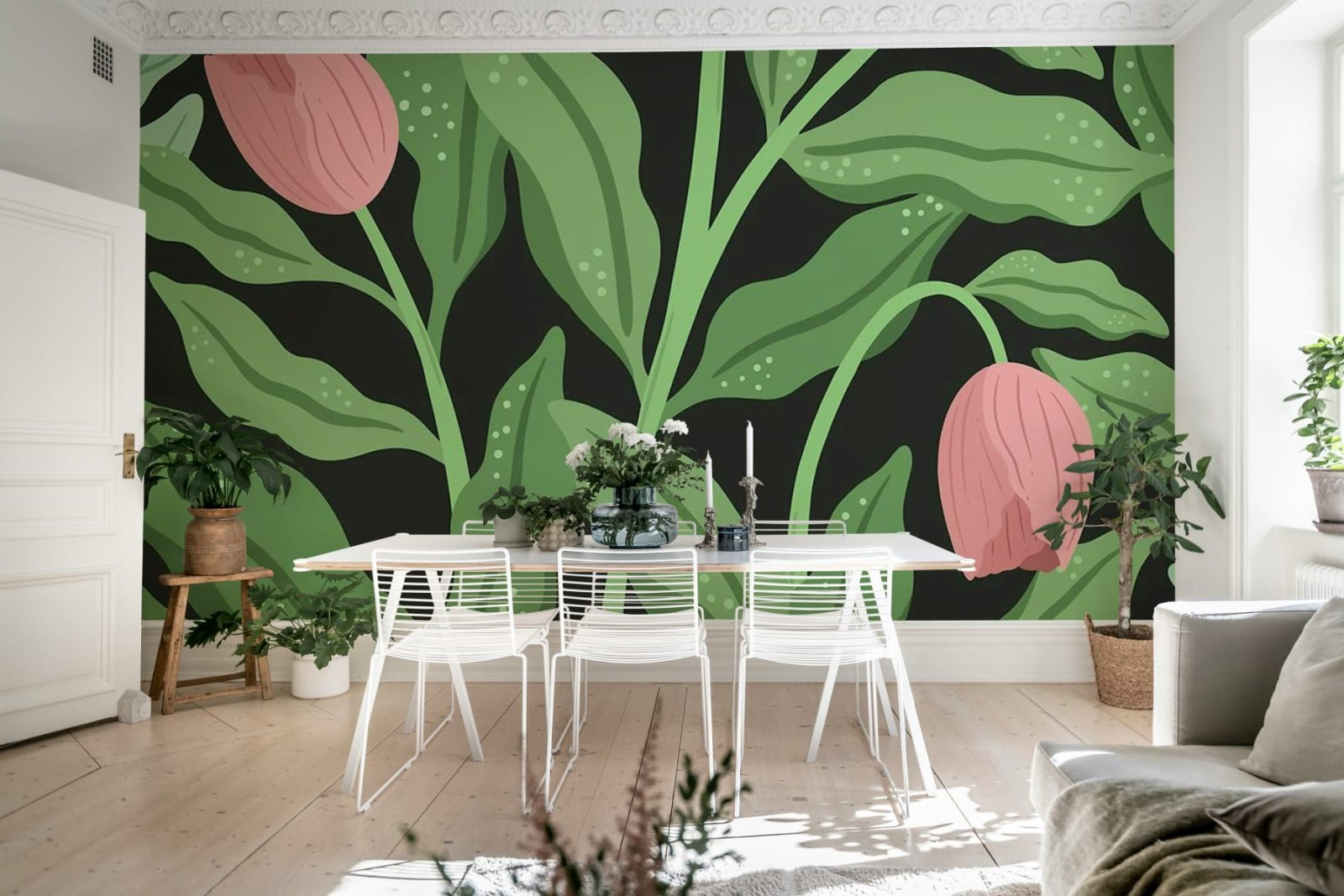 Cool Flora, Black & Pink, Rebel Walls 2