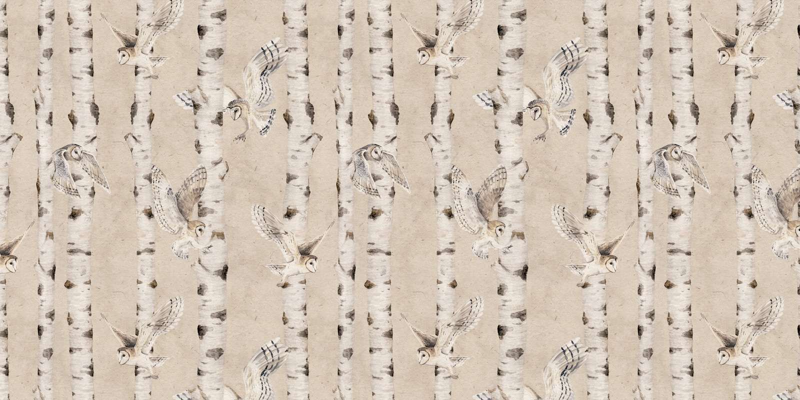 Birch and Owls - Beige, Kikki Belle