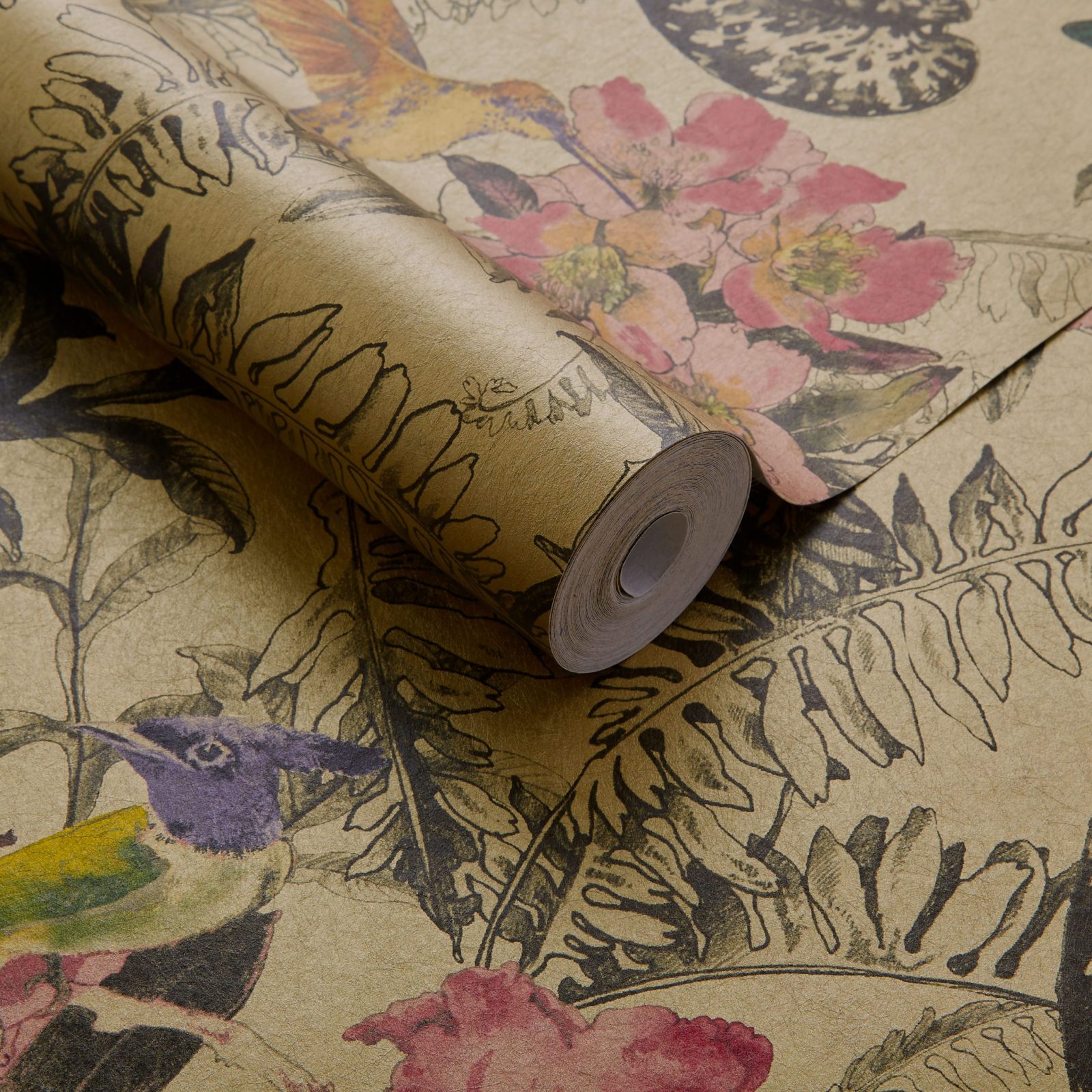 Hedgerow, Bracken Gold Luxury Feature, 1838 Wallcoverings, 5.3mp / rola 3