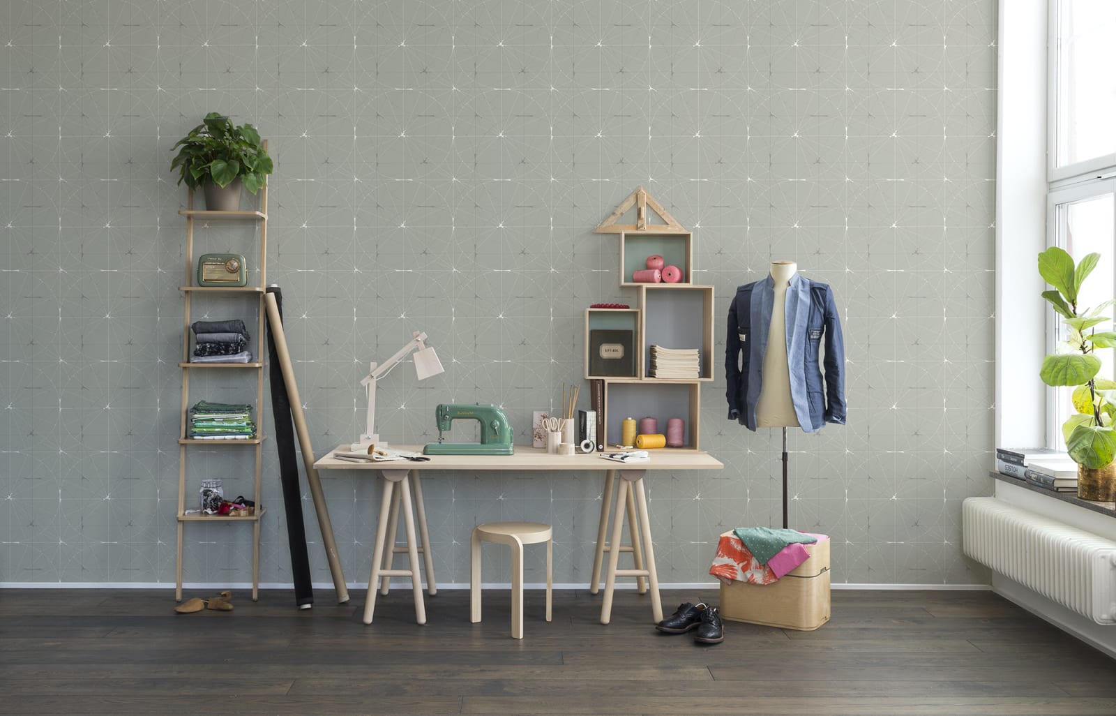 Perfect Fit, Mint Green, repetitiv, Rebel Walls 3