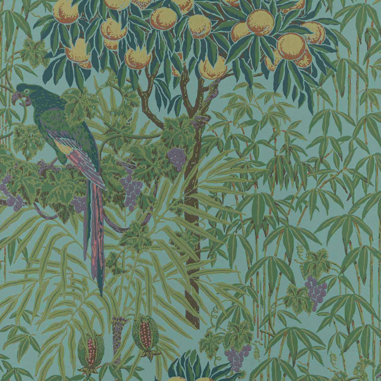 Macaw, Teal, 1838 Wallcoverings, 5.3mp / rola