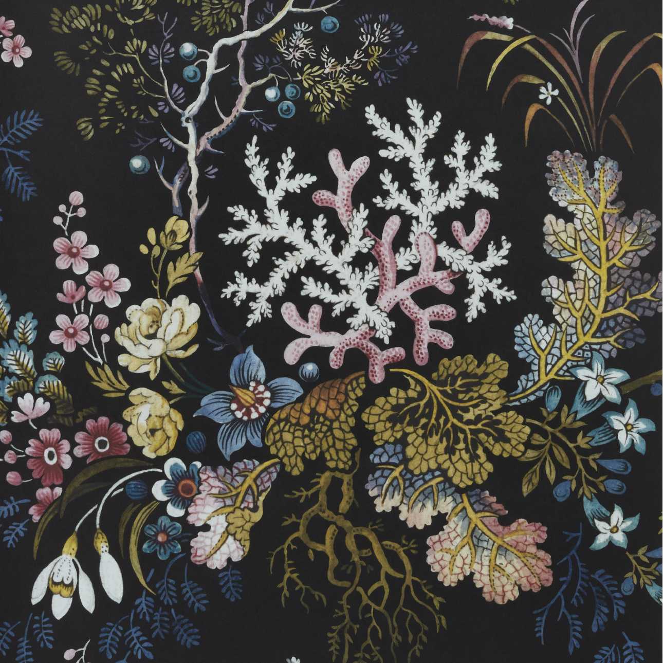 Killburn's Coral, Midnight Black, 1838 Wallcoverings, 5.3mp / rola