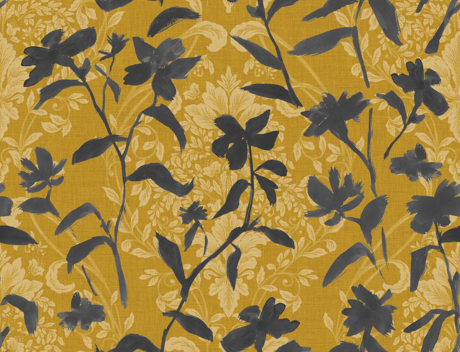 Blooming Damask, Grey, TresTintas 5mp / rola