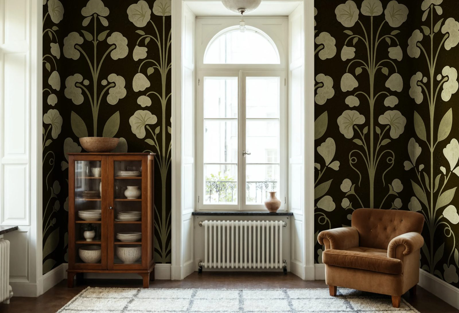 Folk Flower, Dark Green, Rebel Walls 2