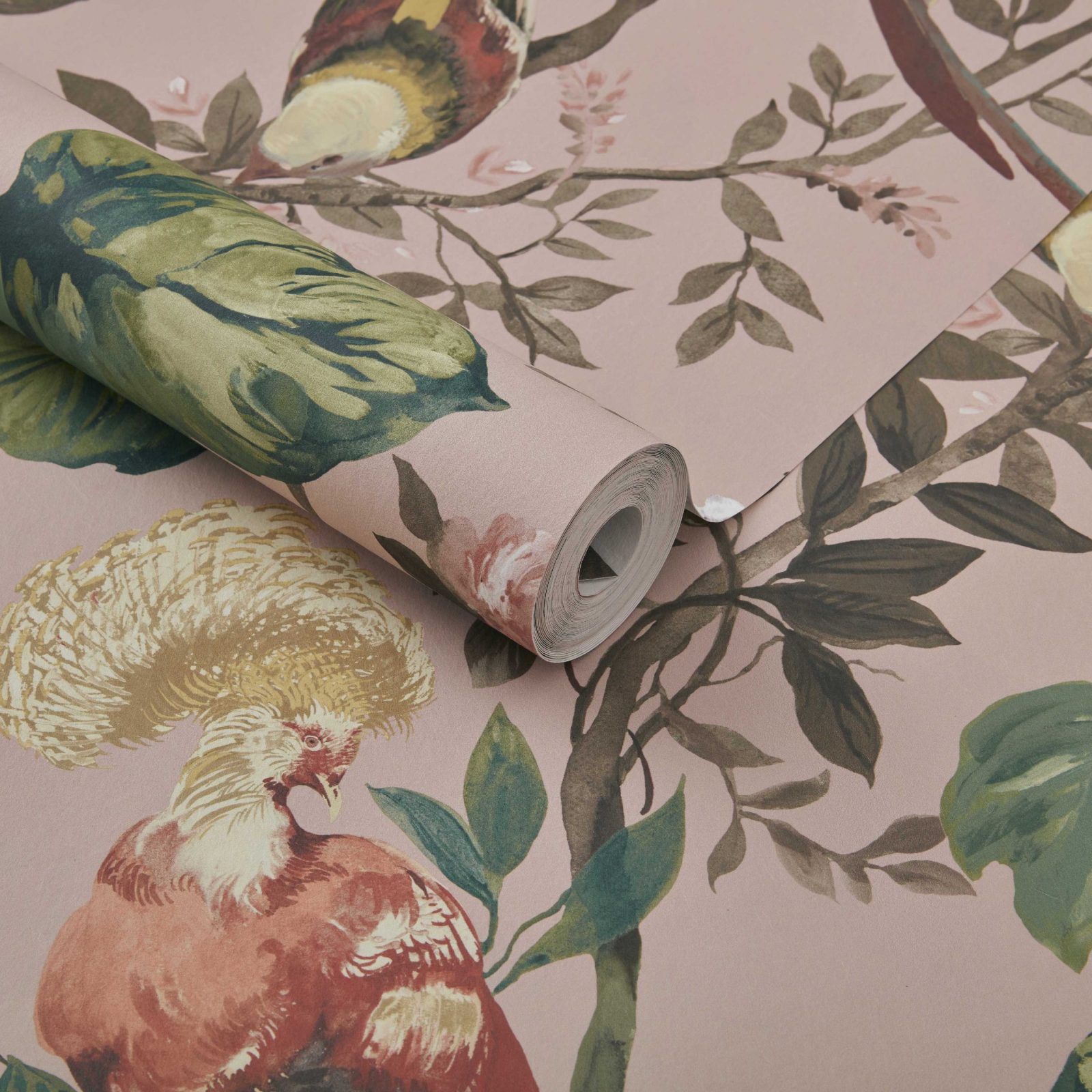 Bird Sonnet, Blush Pink Luxury Bird, 1838 Wallcoverings, 7mp / rola 3