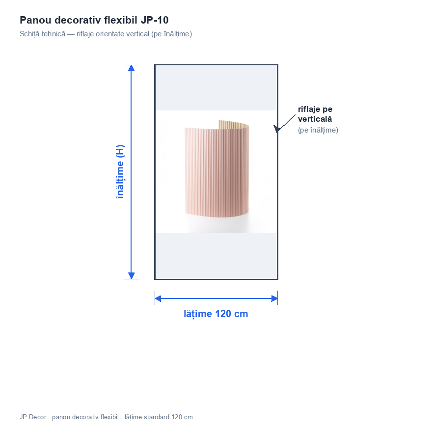 Panou decorativ flexibil JP-10, Pastel Blush, 280 x 120 x 0.9 cm, JP Decor 5