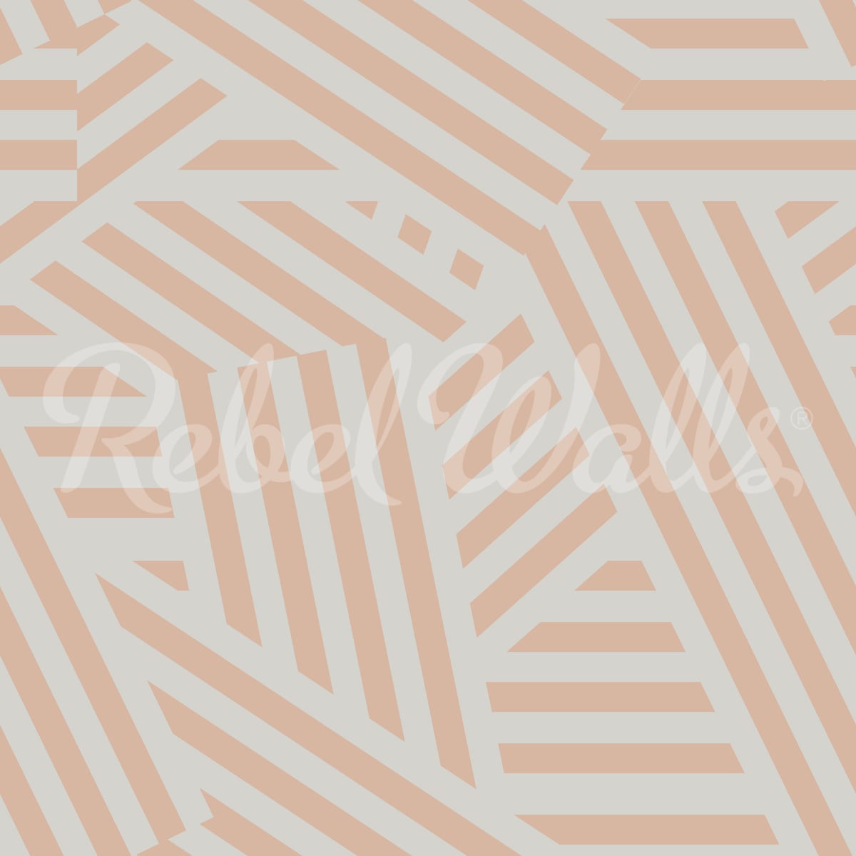 Abstract Stripes, Peach & Pearl, Rebel Walls