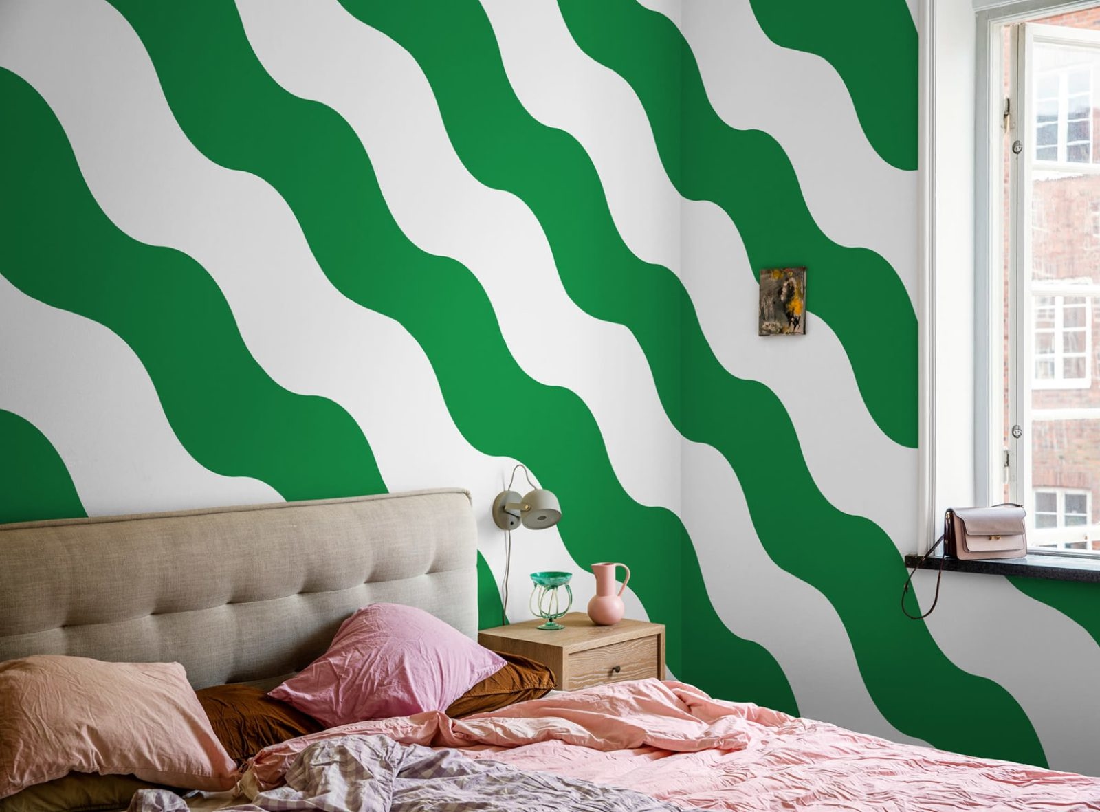Polka Stripe, Green, Rebel Walls 2