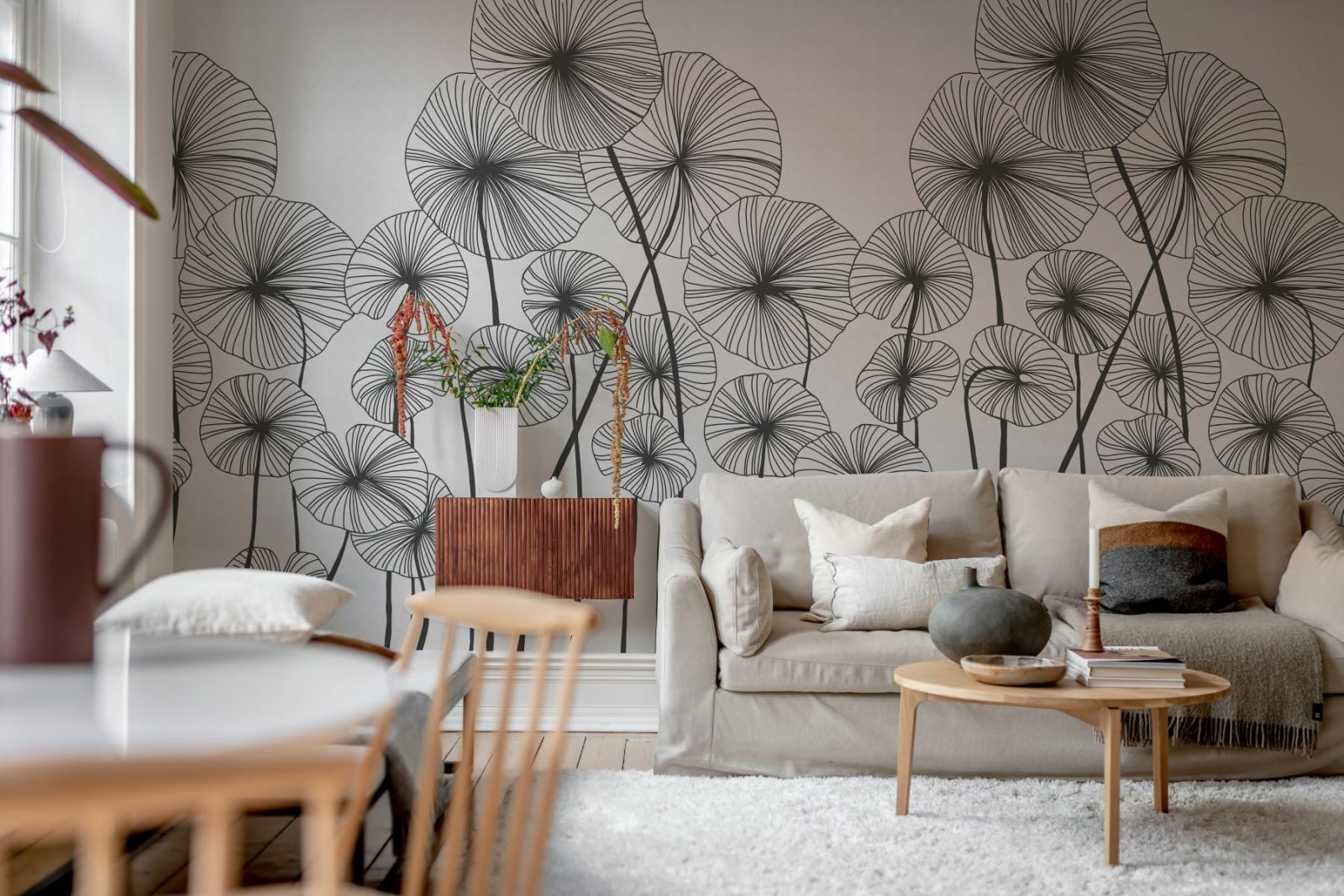 Waterlily Forest, Black & White, Rebel Walls 2