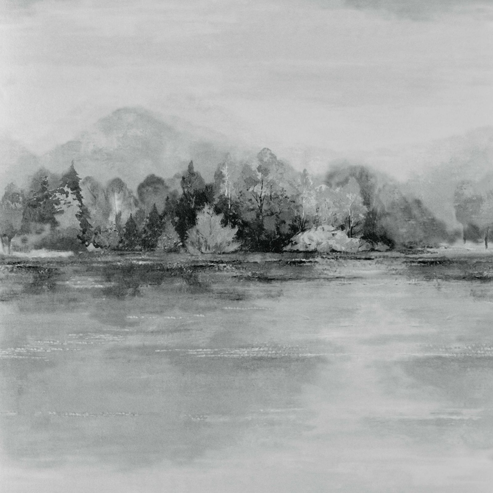 Lakeside, Pewter Grey Luxury Landscape, 1838 Wallcoverings, 5.3mp / rola