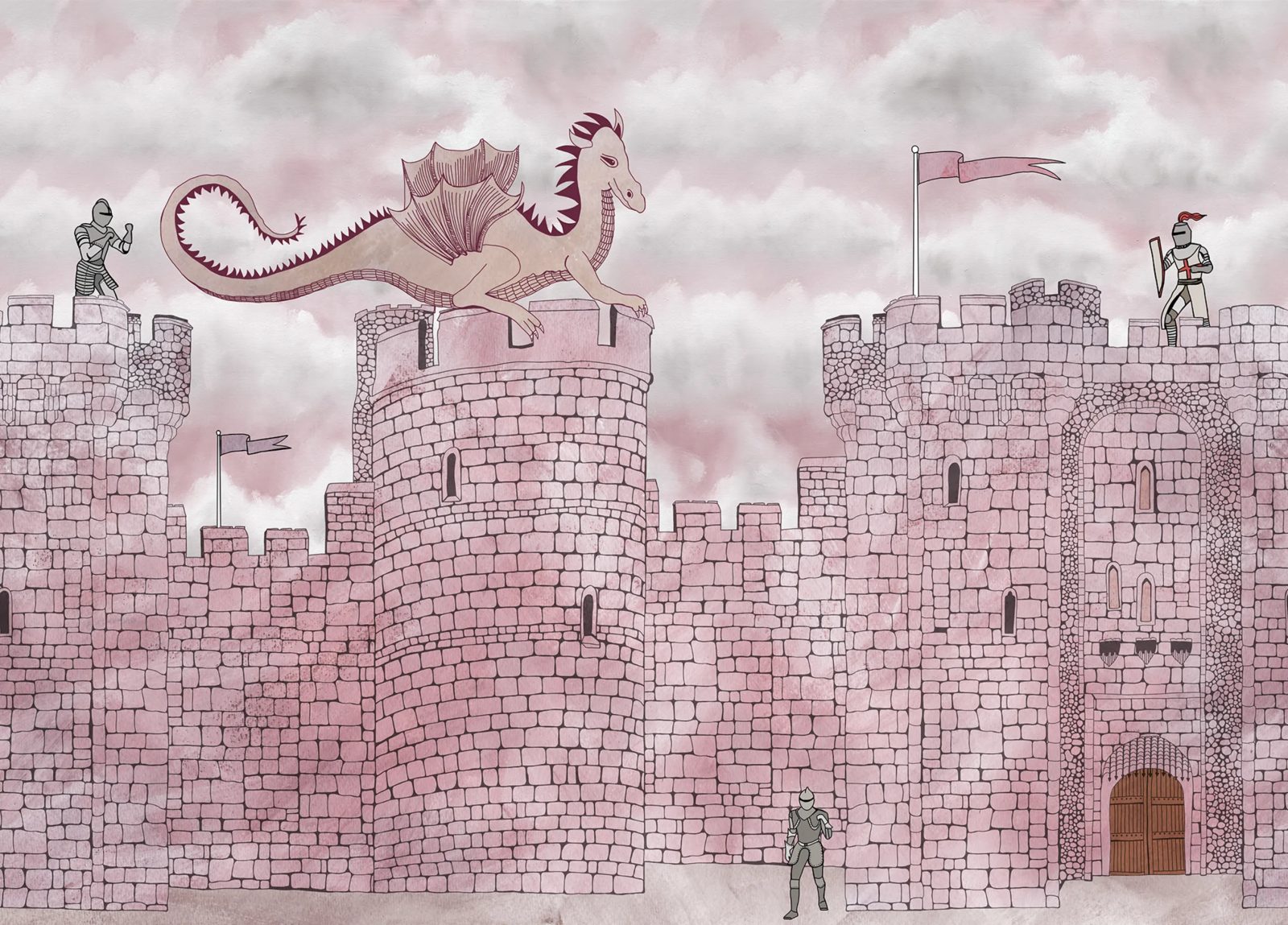 Dragon Castle, Pink, Rebel Walls