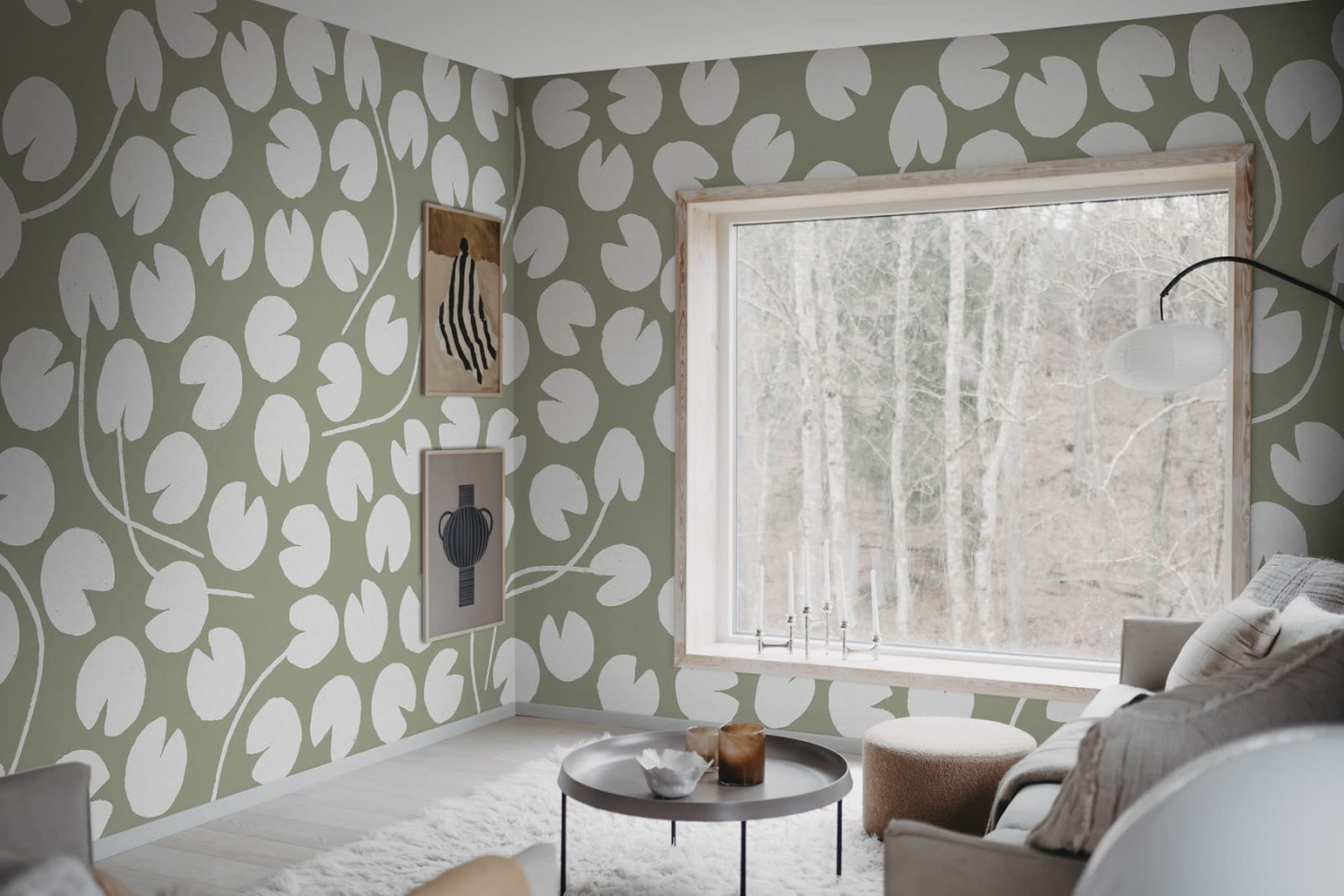 Water Lilies, Green, Rebel Walls 3