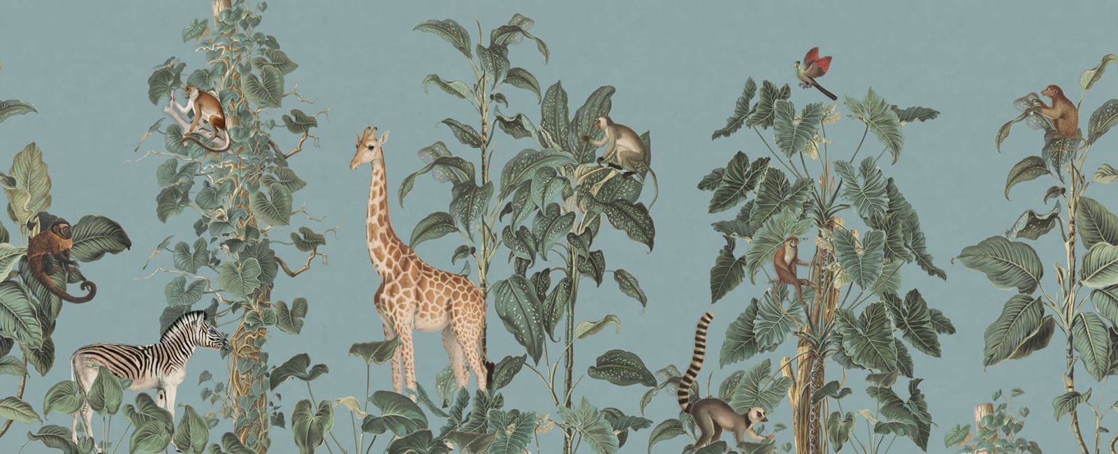 Wildlife Stroll, Blue, Rebel Walls