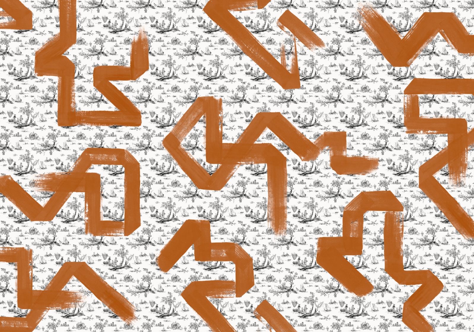 Toile Strokes, Orange, TresTintas