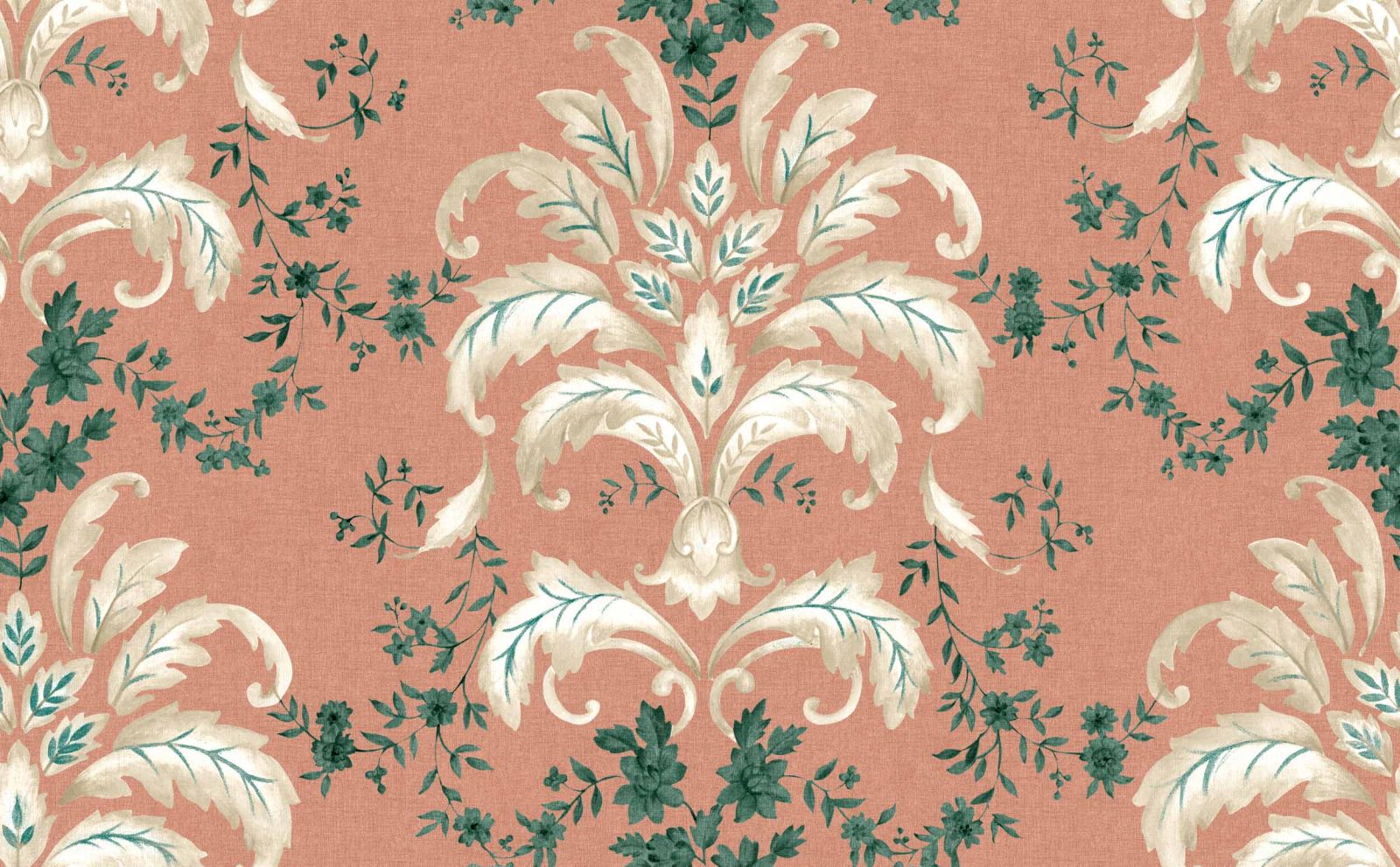 French Damask, Peach, Coordonne, 5mp / rola