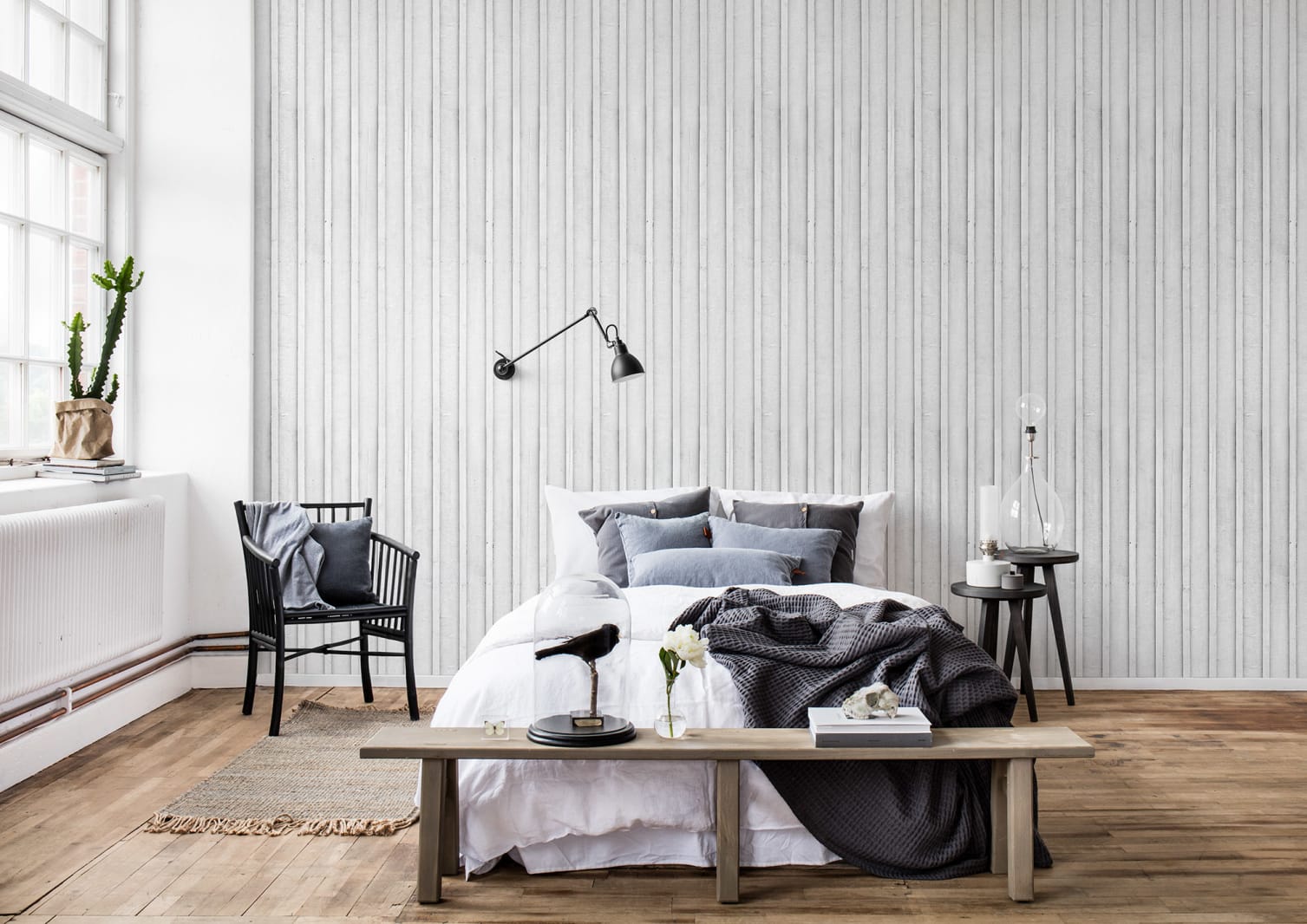 Swedish Cottage, White, Rebel Walls 2