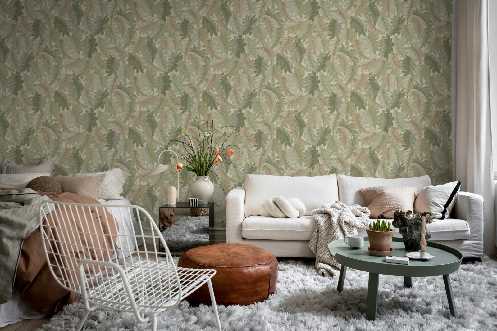 Swirling Fern, Light Green, Rebel Walls 3