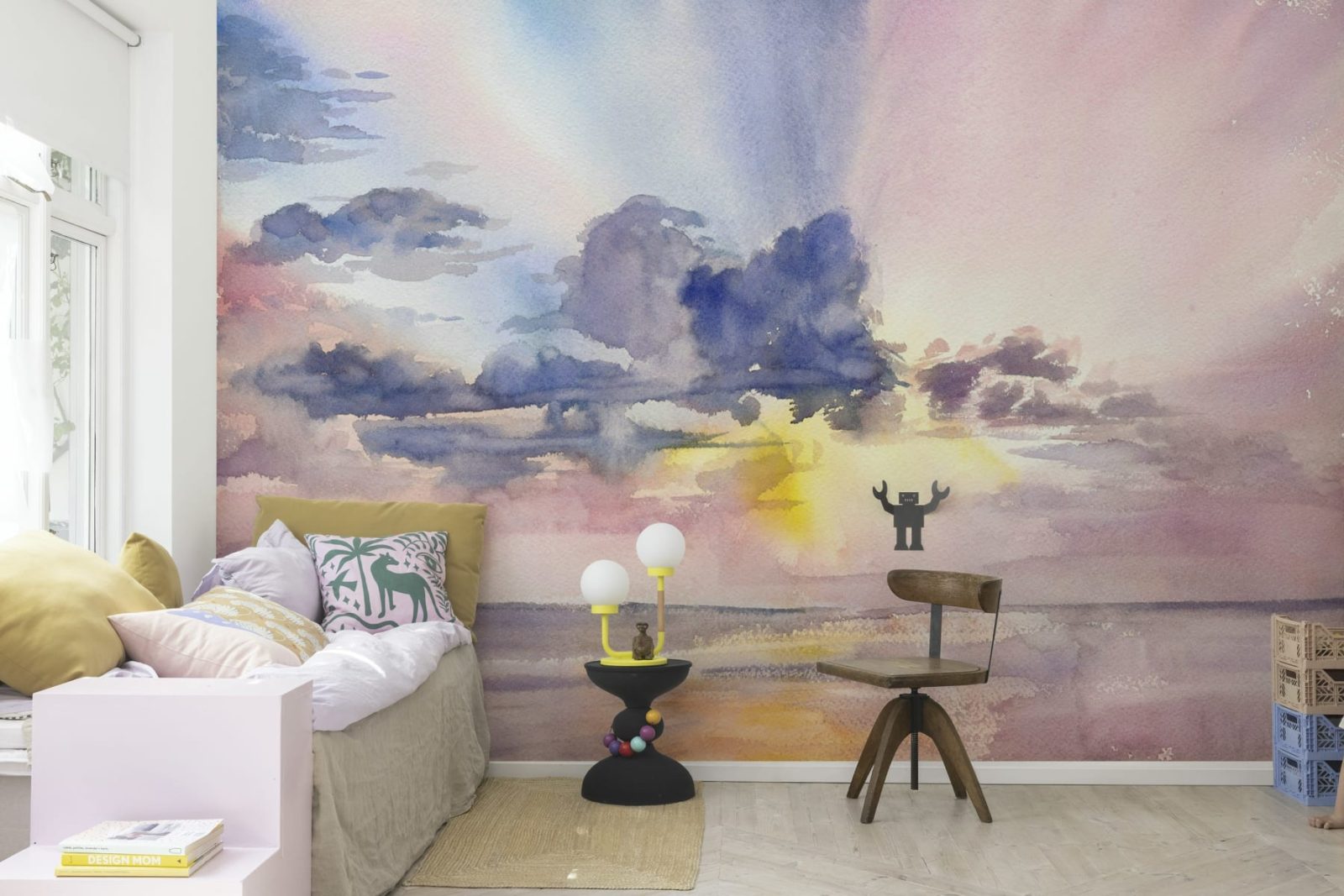 Watercolor Sky, Pink, Rebel Walls 3