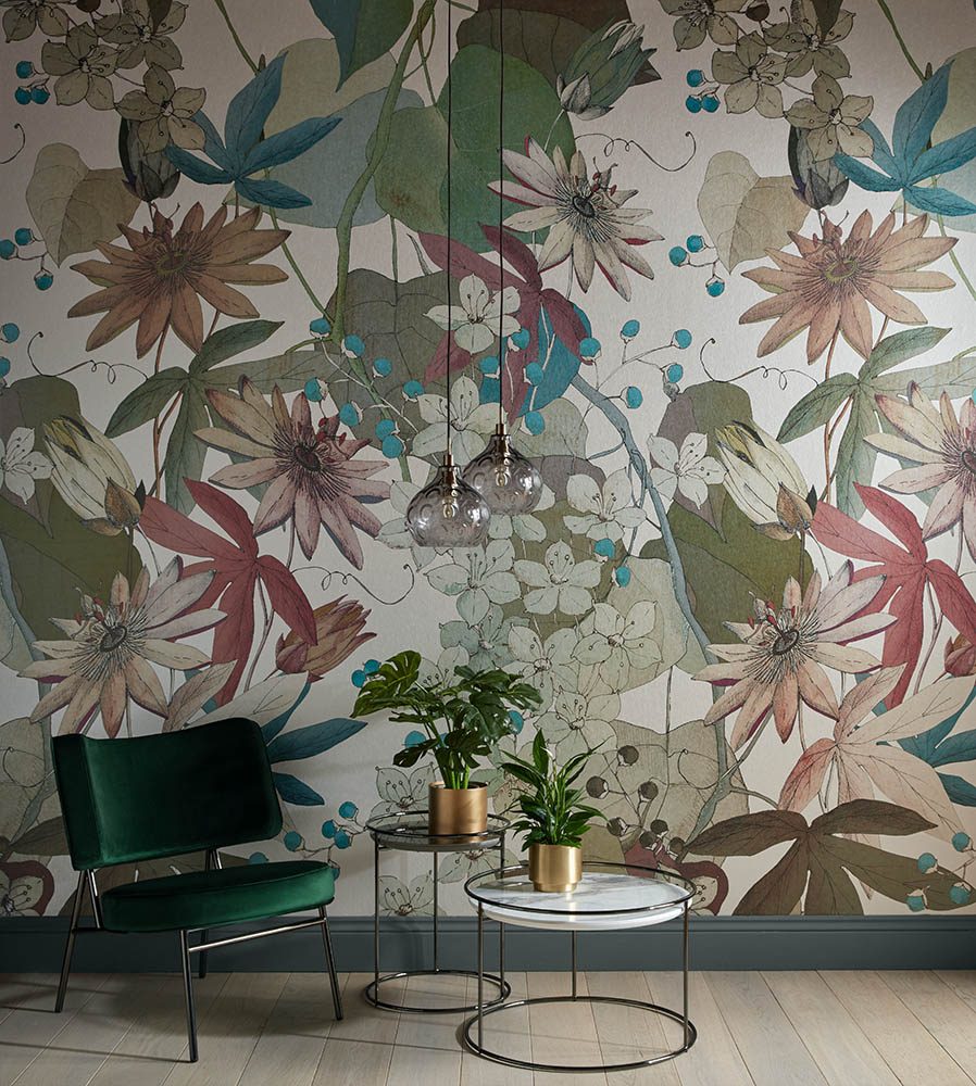 Clematis, Autumn Neutral Luxury Floral, 1838 Wallcoverings, 6.5mp / rola 2