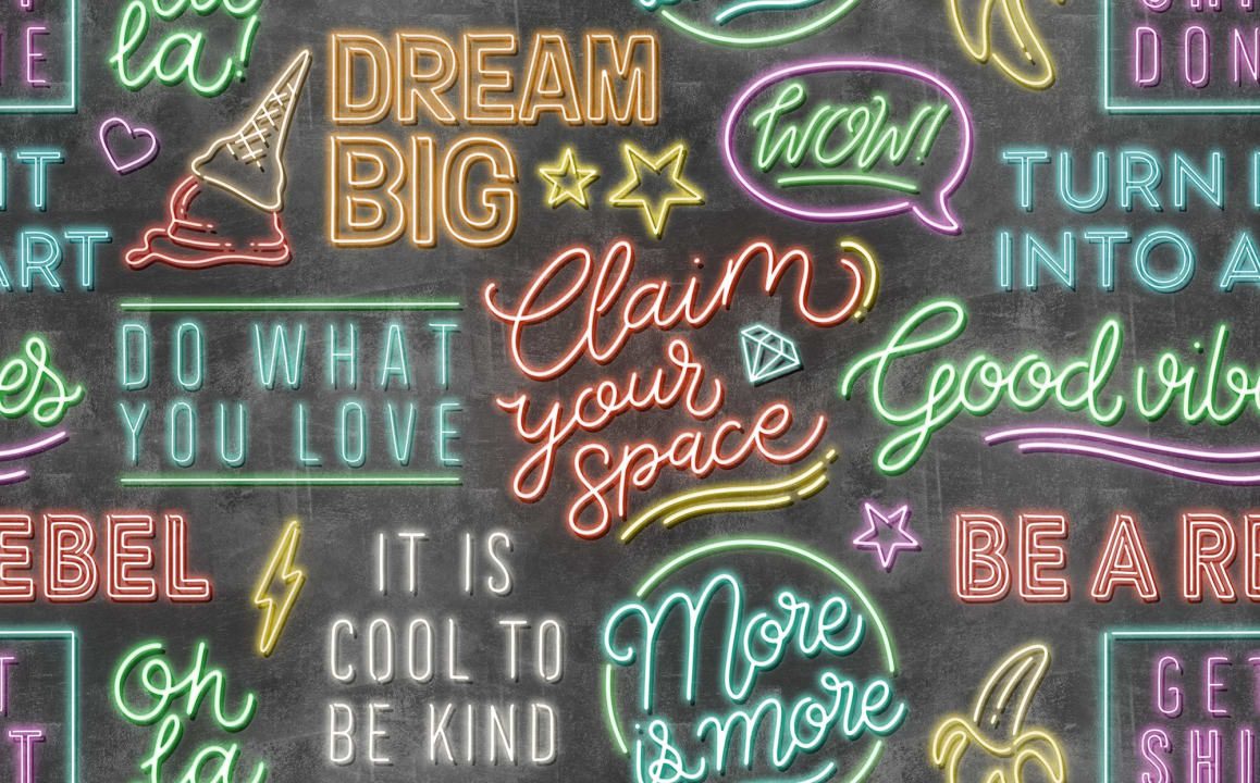 Neon Vibes, Graphite, Rebel Walls