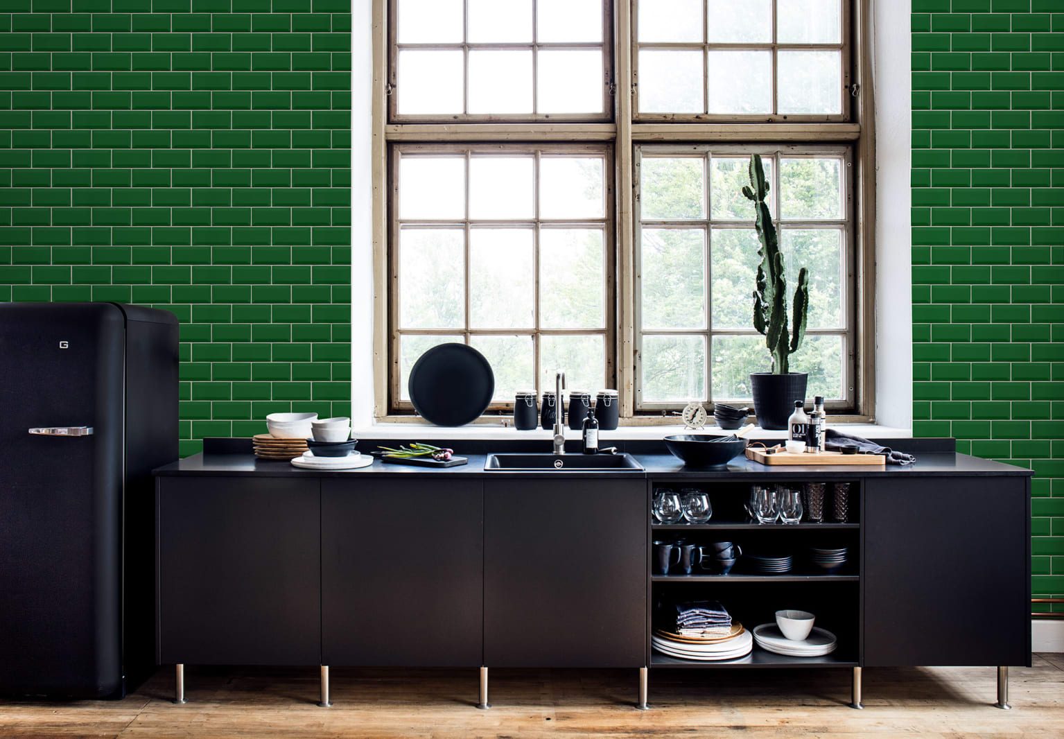Bistro Tiles, Green, Rebel Walls 2