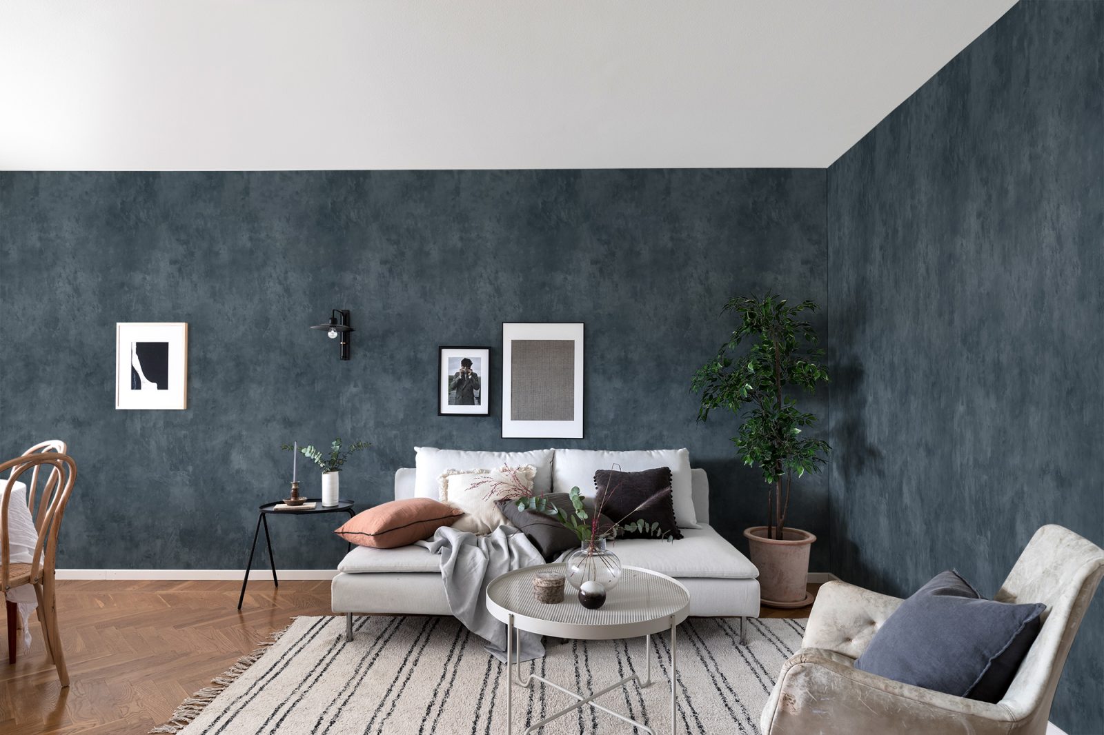 Fresco Wall, Blue, Rebel Walls 3
