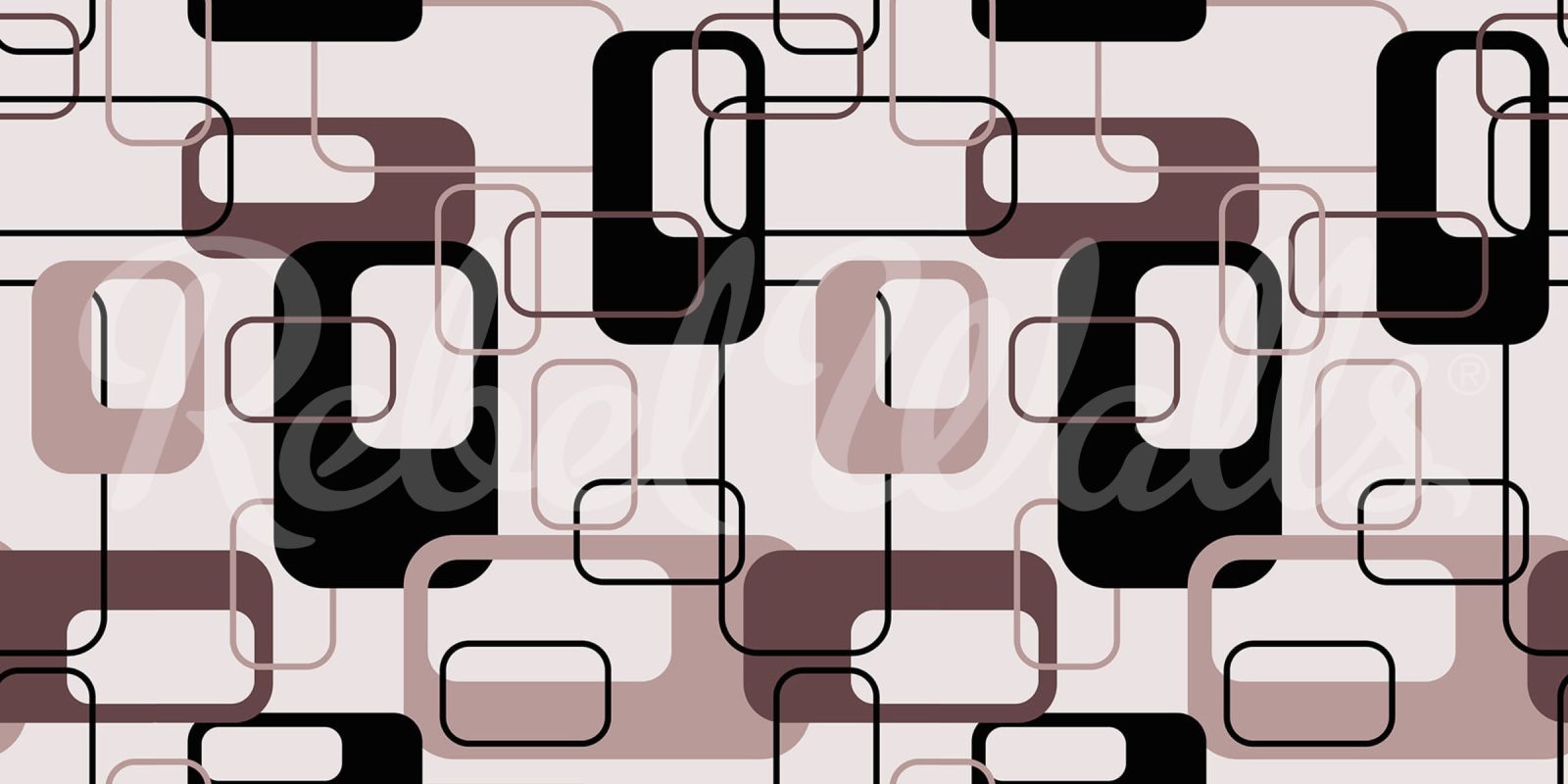 Retro Squares, Plum, Rebel Walls