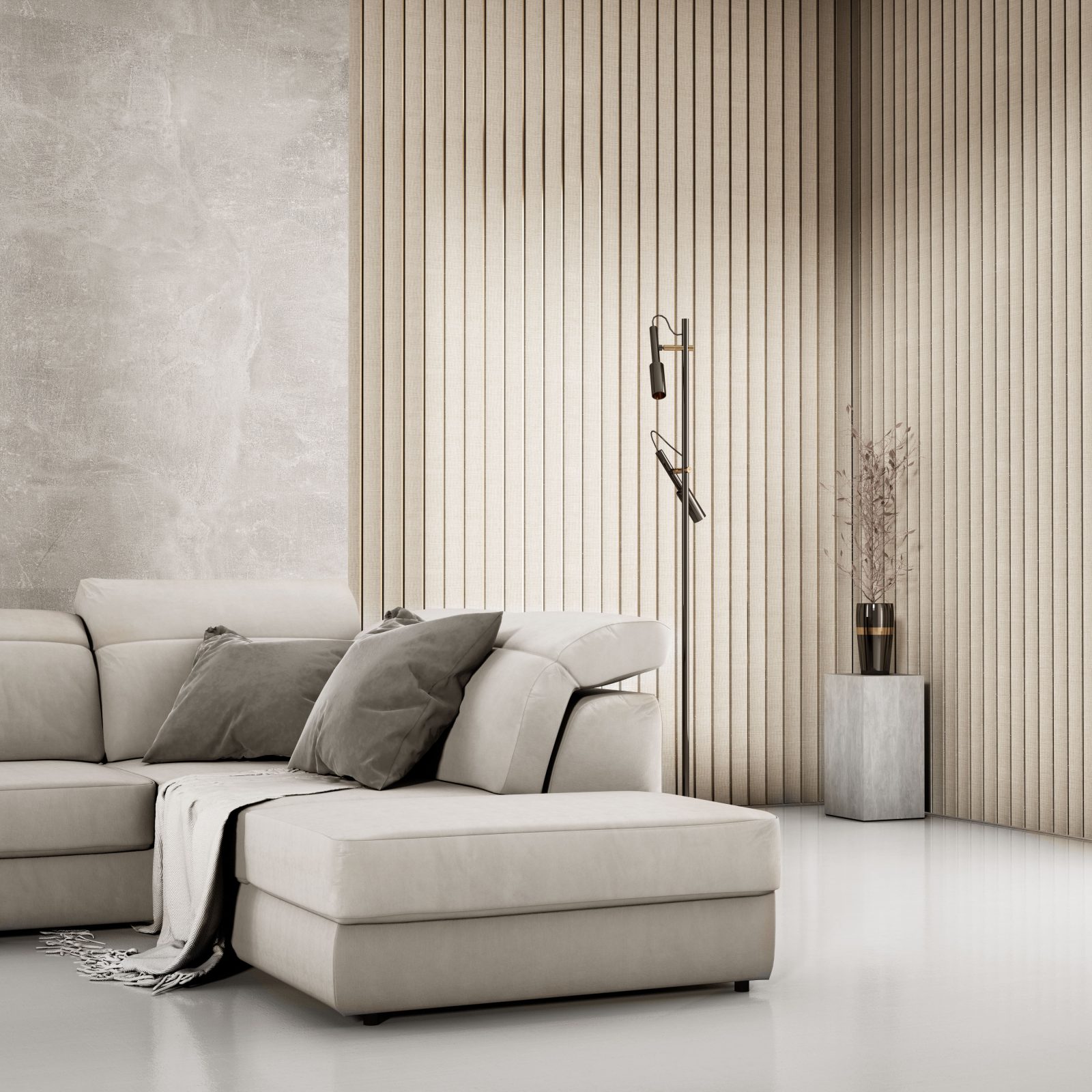 Riflaj decorativ 3D Amber, Bej, 270x13 cm, Lamelio 8