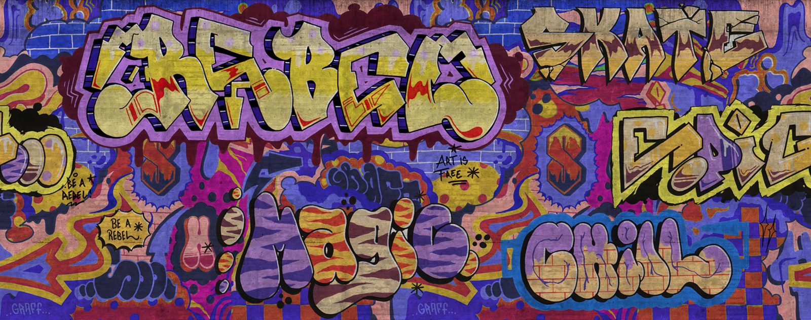 Graffiti, Colorful, Rebel Walls