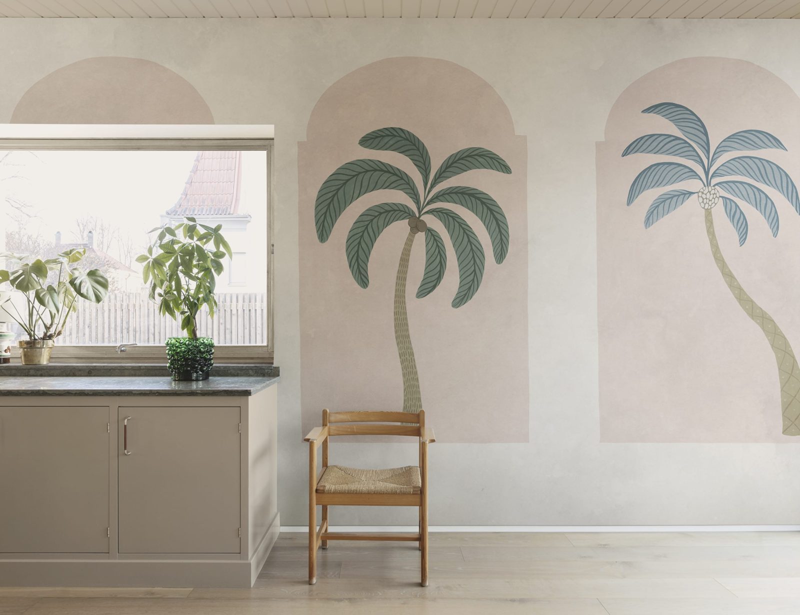Palm Arches, Green & Pink, Rebel Walls 3