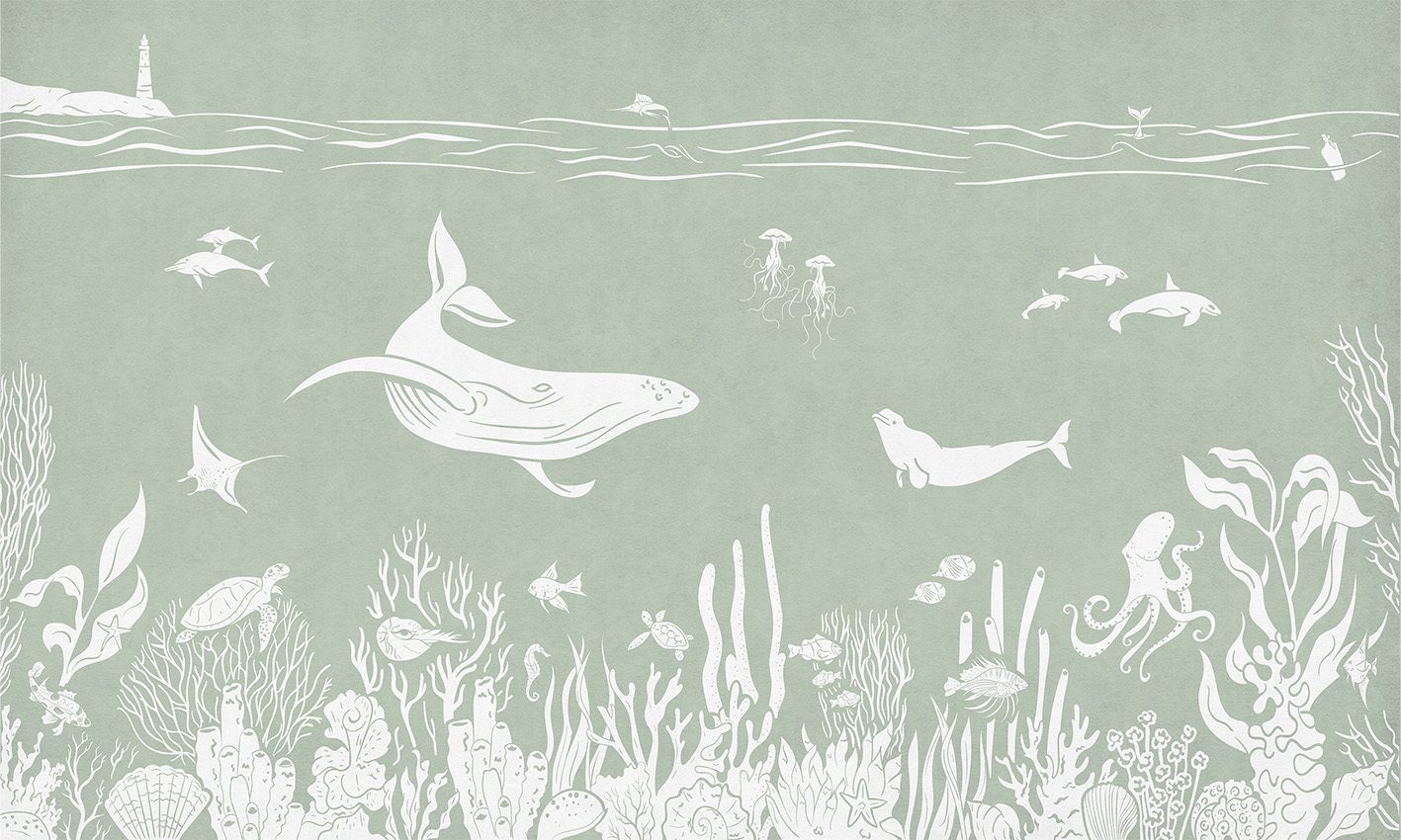 Monochrome Sea - Green, Kikki Belle