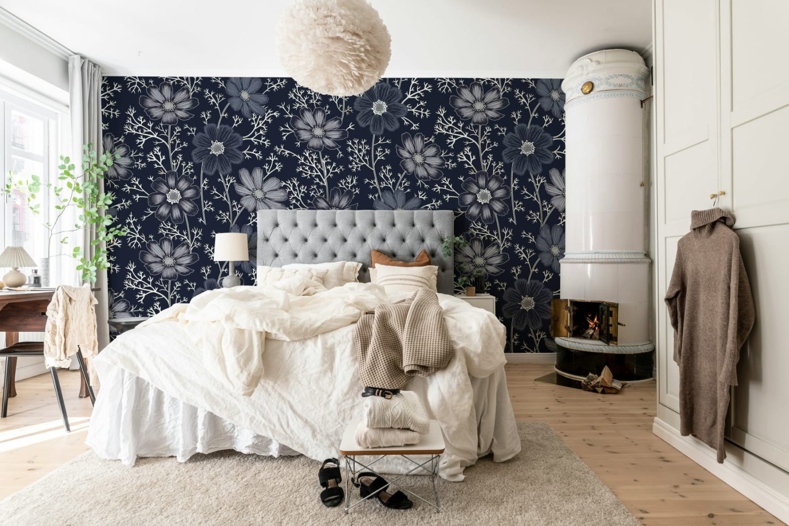 Grand Flowers, Blue, Rebel Walls 3