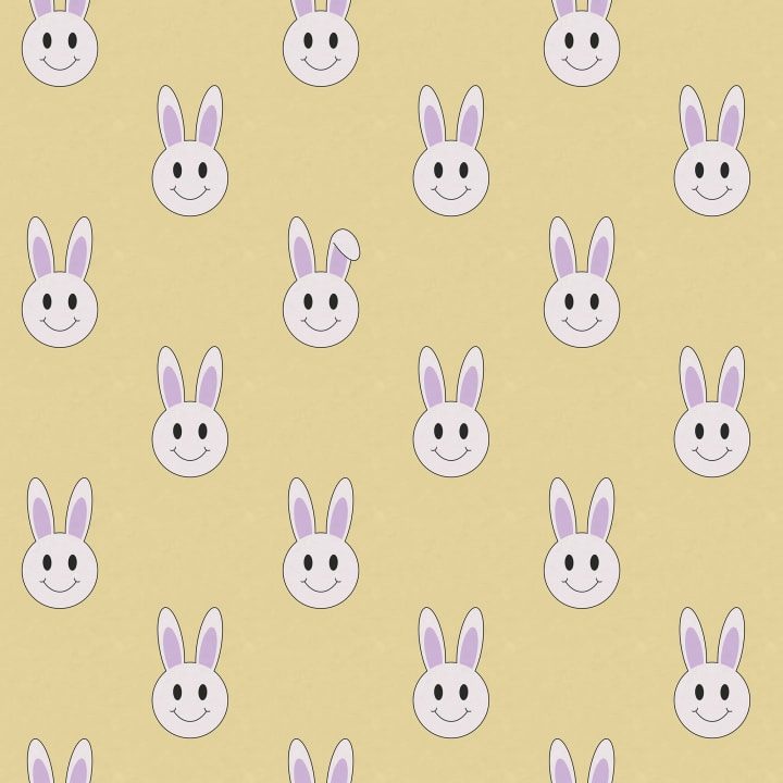 Year of the Rabbit Smiley, Saffron, Rebel Walls