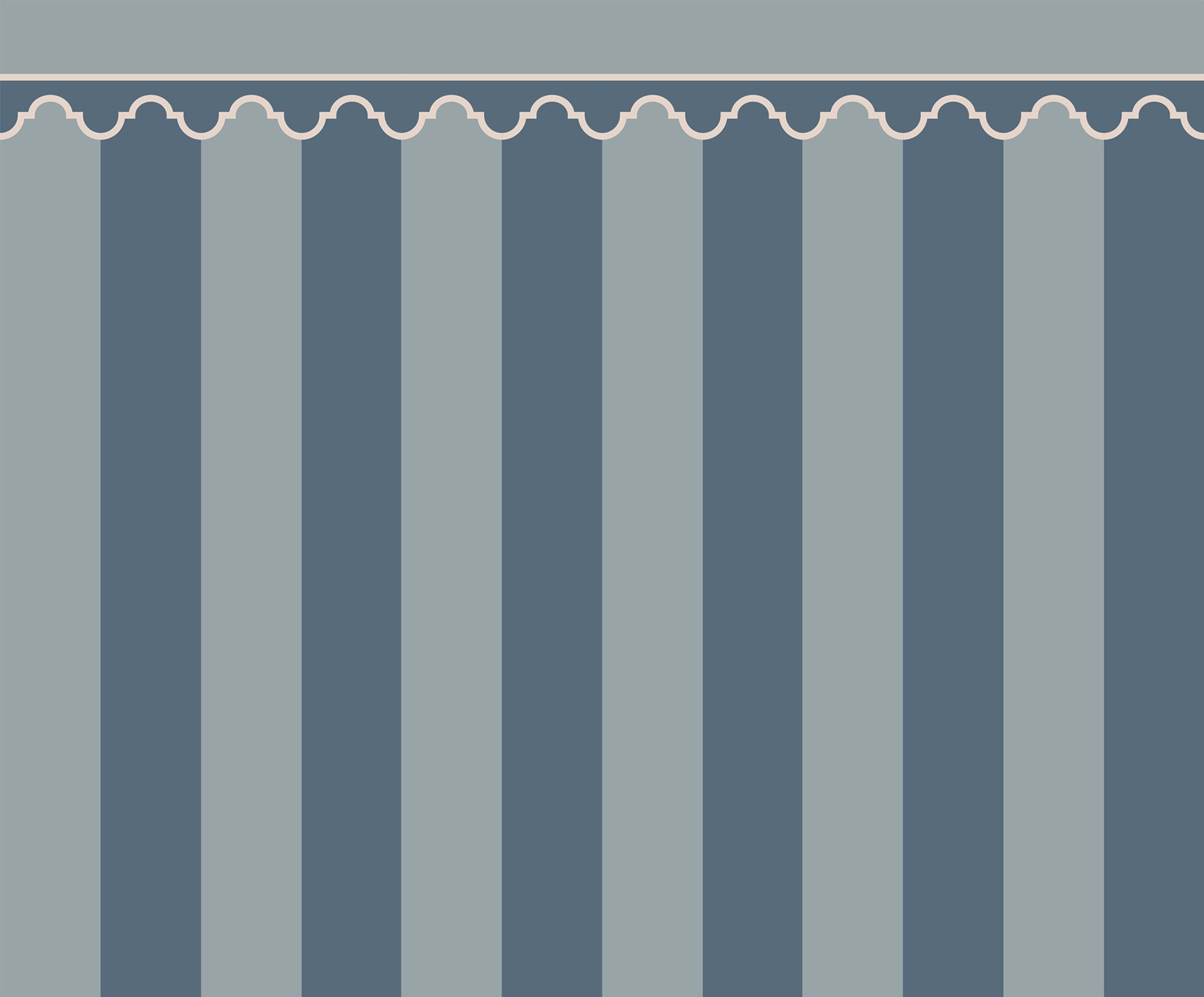 Stripe Chateau, Blue, Rebel Walls
