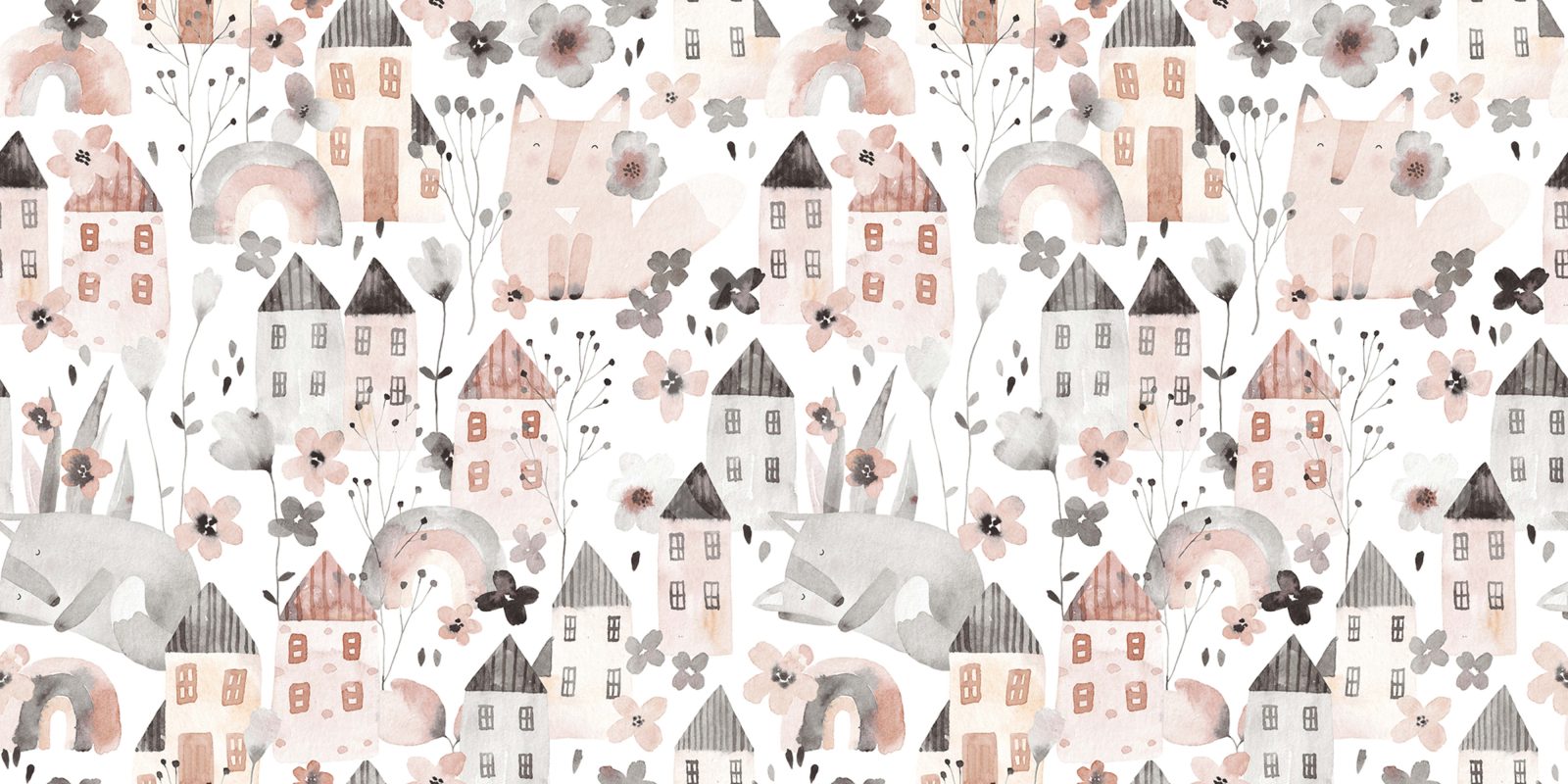 Fox Village, Pink, Rebel Walls