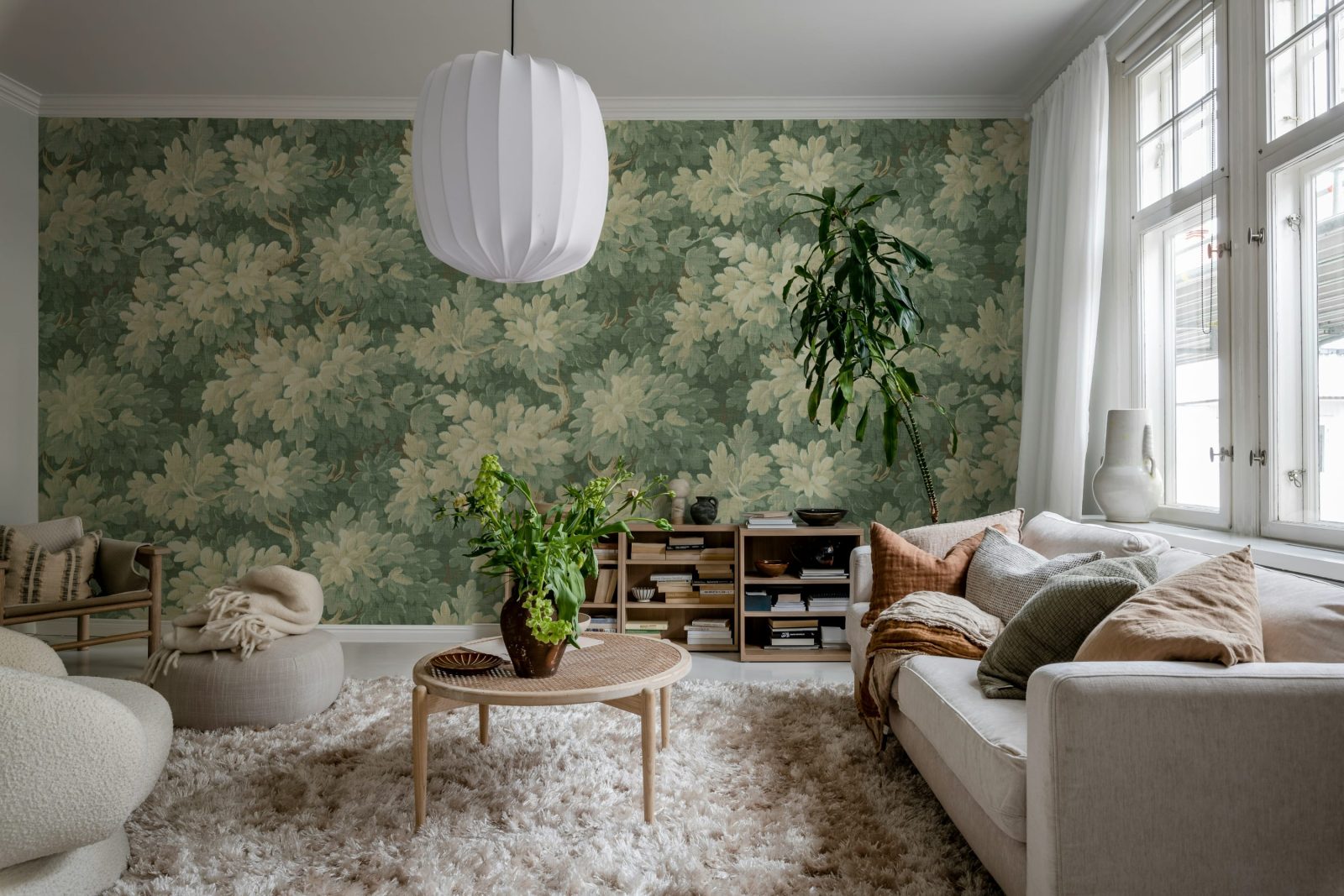 Vintage Foliage, Light Green, Rebel Walls 3