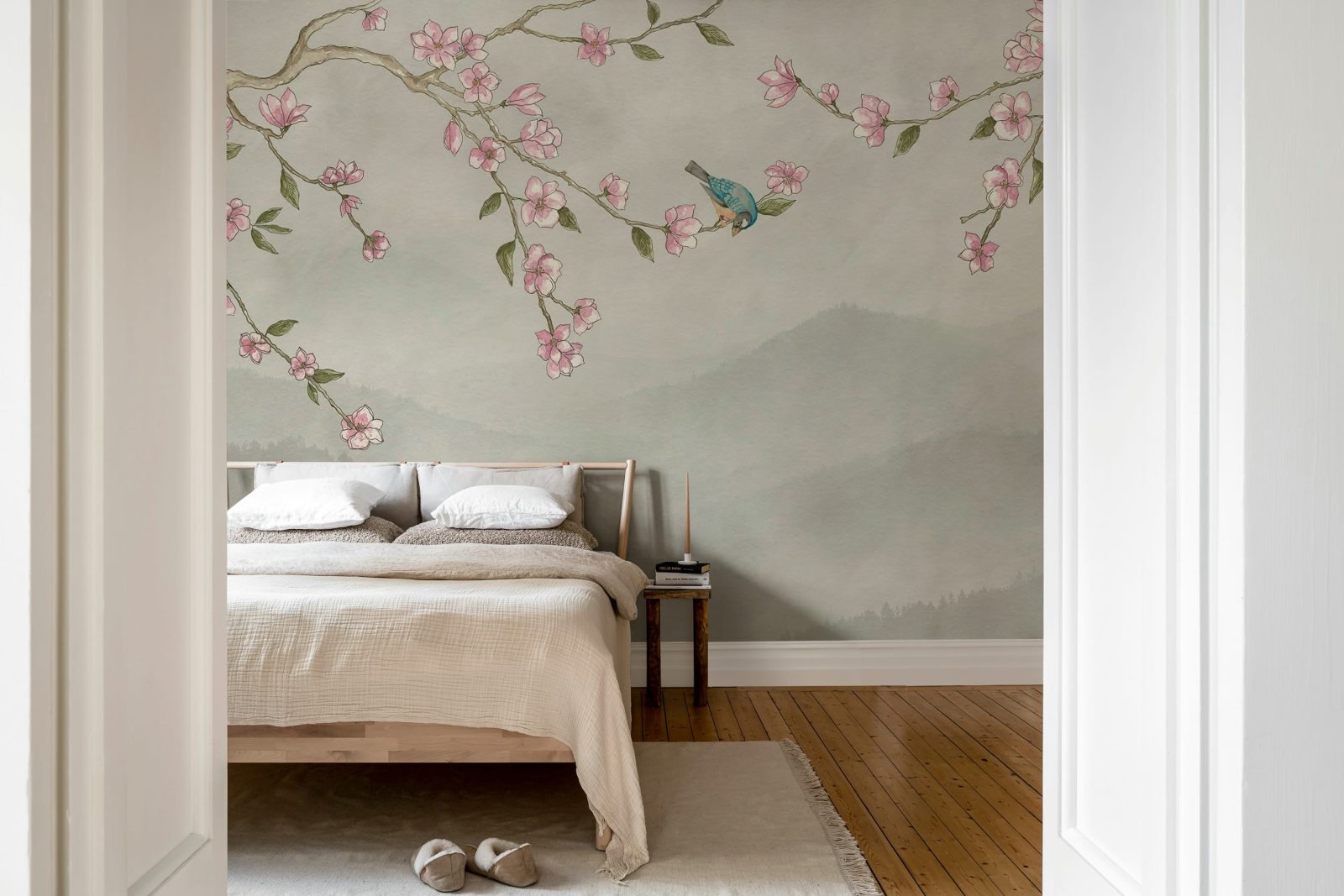 Bird in Tree, Beige, Rebel Walls 2