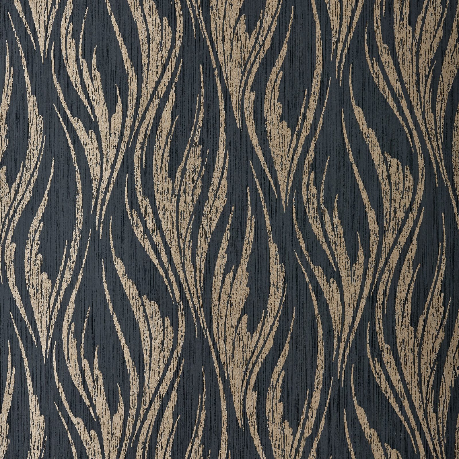 Ripple, Bracken Gold and Black Luxury Feature, 1838 Wallcoverings, 5.3mp / rola