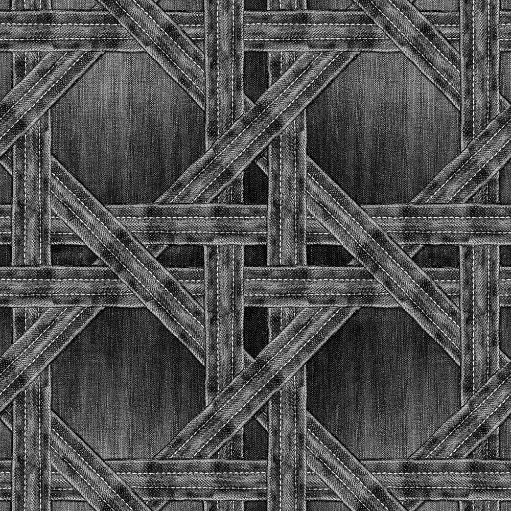 Denim Trellis, Black, Rebel Walls