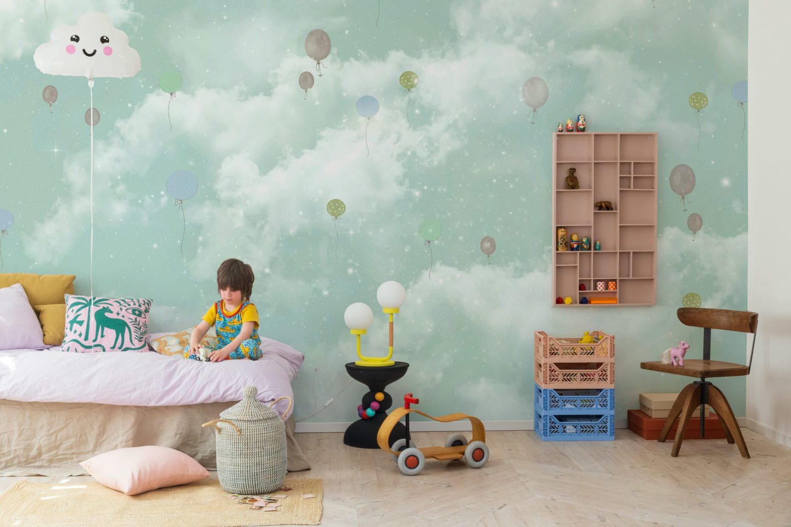 Balloon Clouds, Sky Blue, Rebel Walls 2
