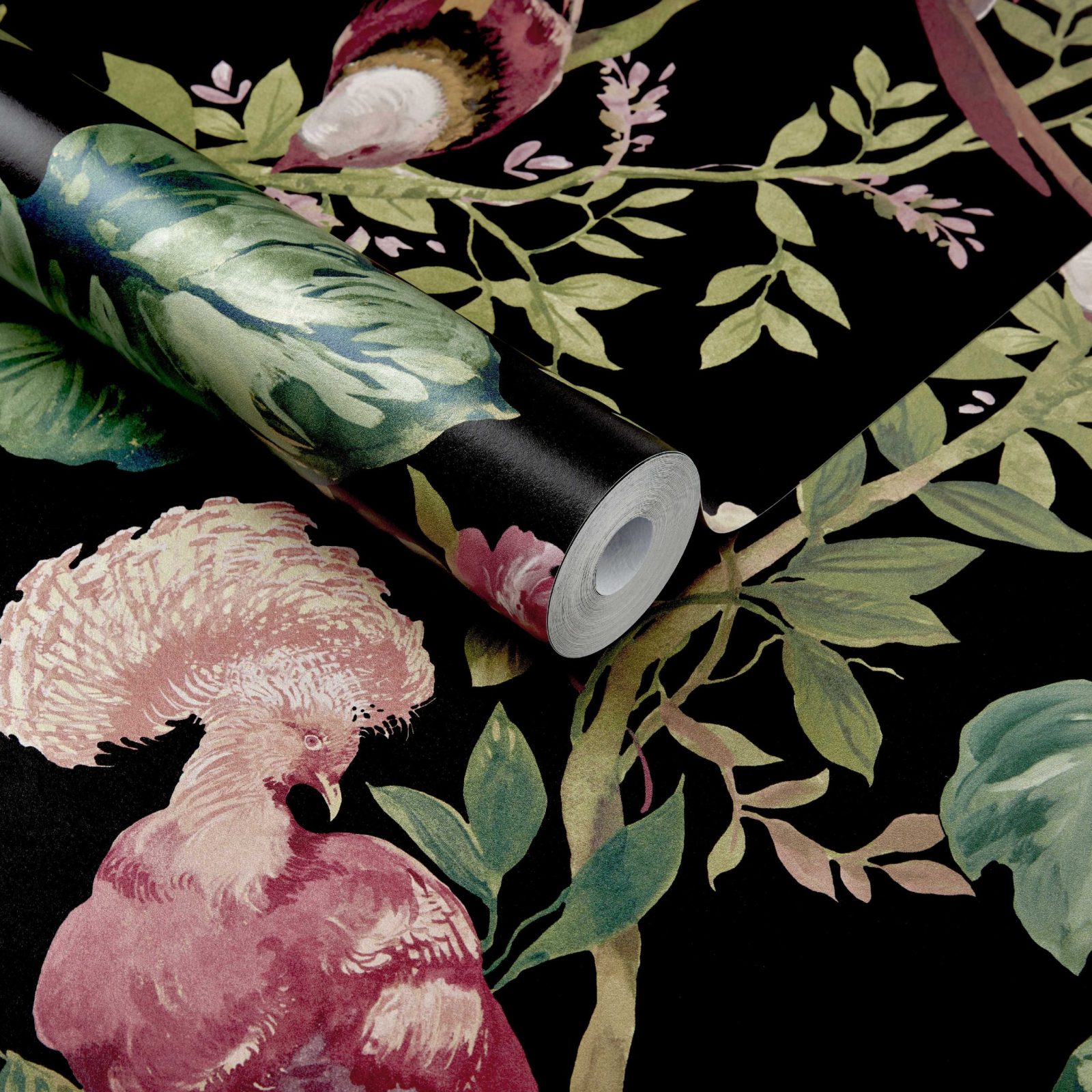 Bird Sonnet, Jet Black Luxury Bird, 1838 Wallcoverings, 7mp / rola 3