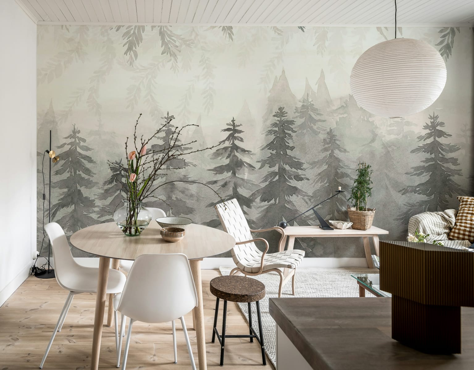 Watercolor Forest, Gray, Rebel Walls 2