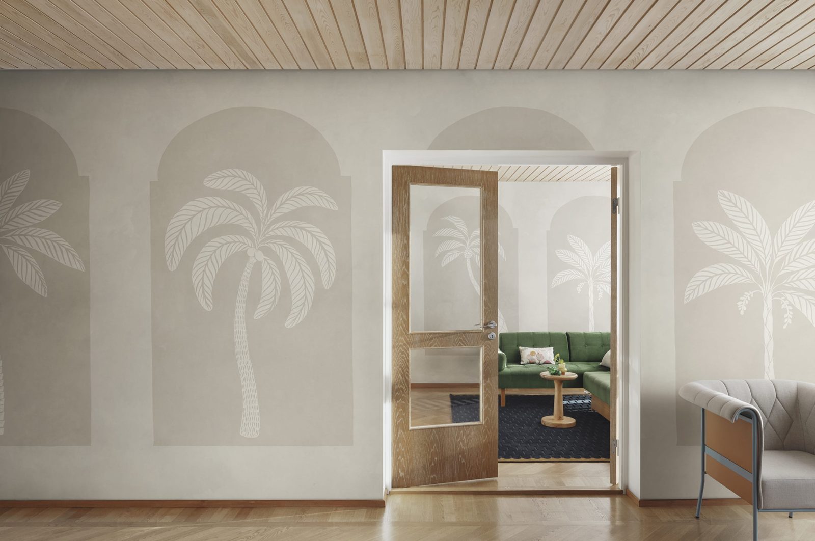 Palm Arches, Beige, Rebel Walls 3