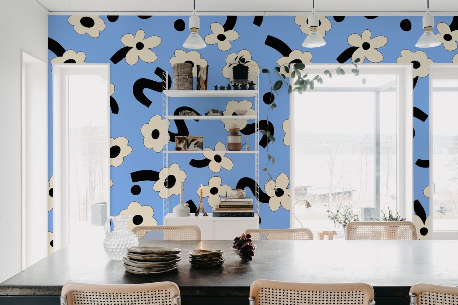 Dancing Flowers, Blue, Rebel Walls 3