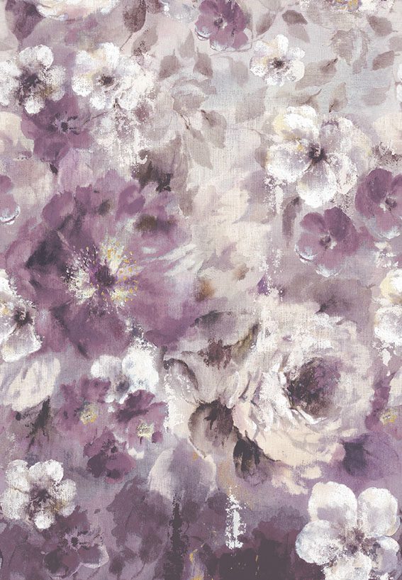 Bloom, Magenta Purple Luxury Floral, 1838 Wallcoverings, 6.5mp / rola
